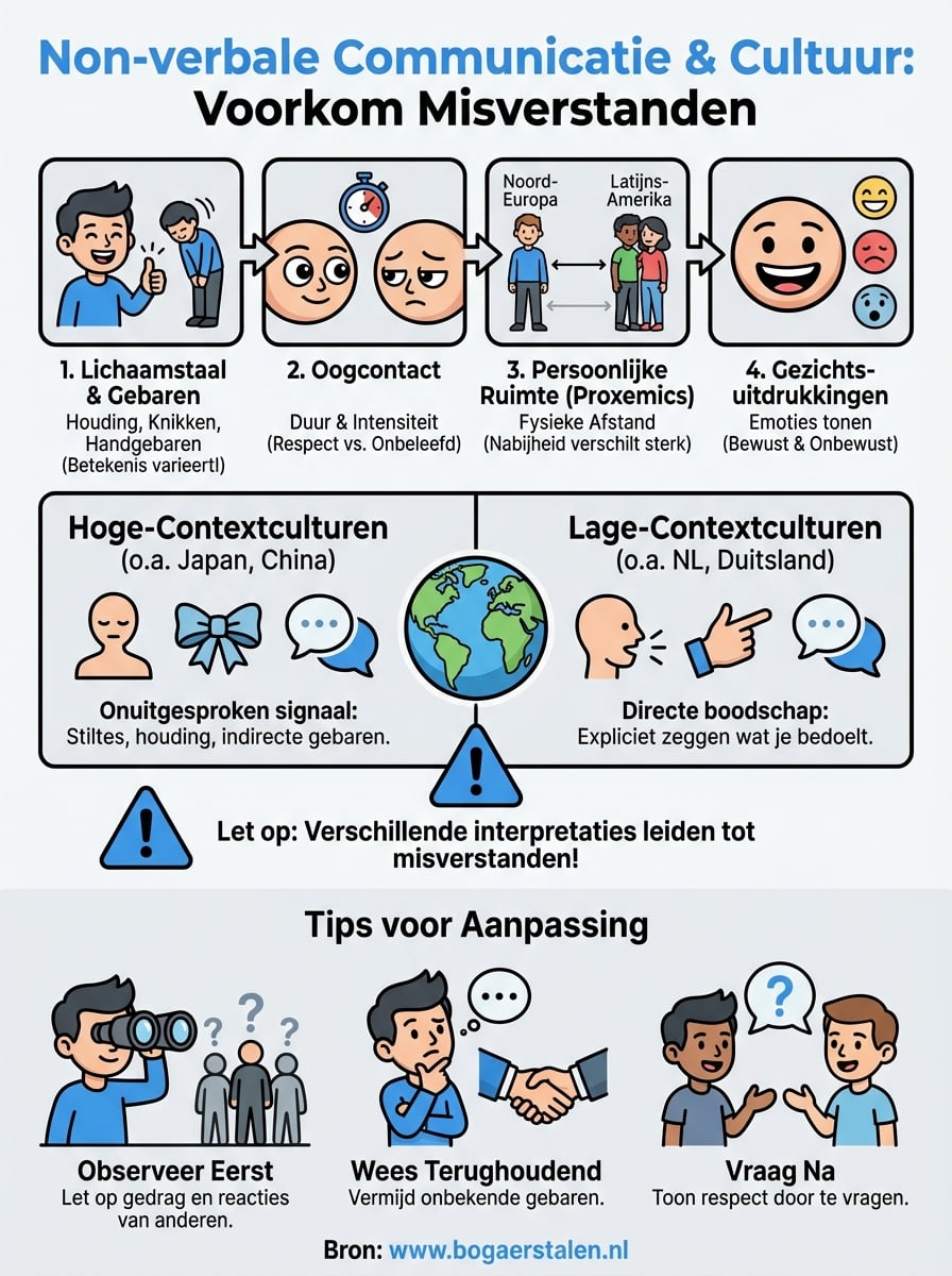 non-verbale communicatie in verschillende culturen infographic