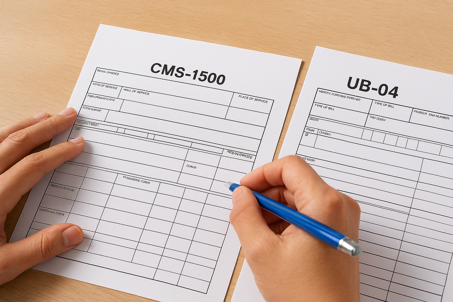 The claim forms that carry HCPCS codes