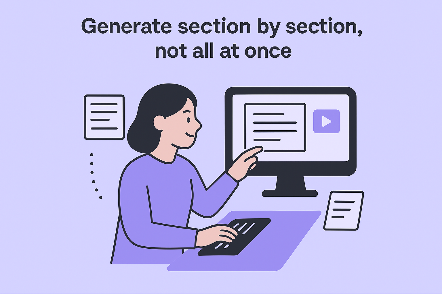 Generate section by section, not all at once