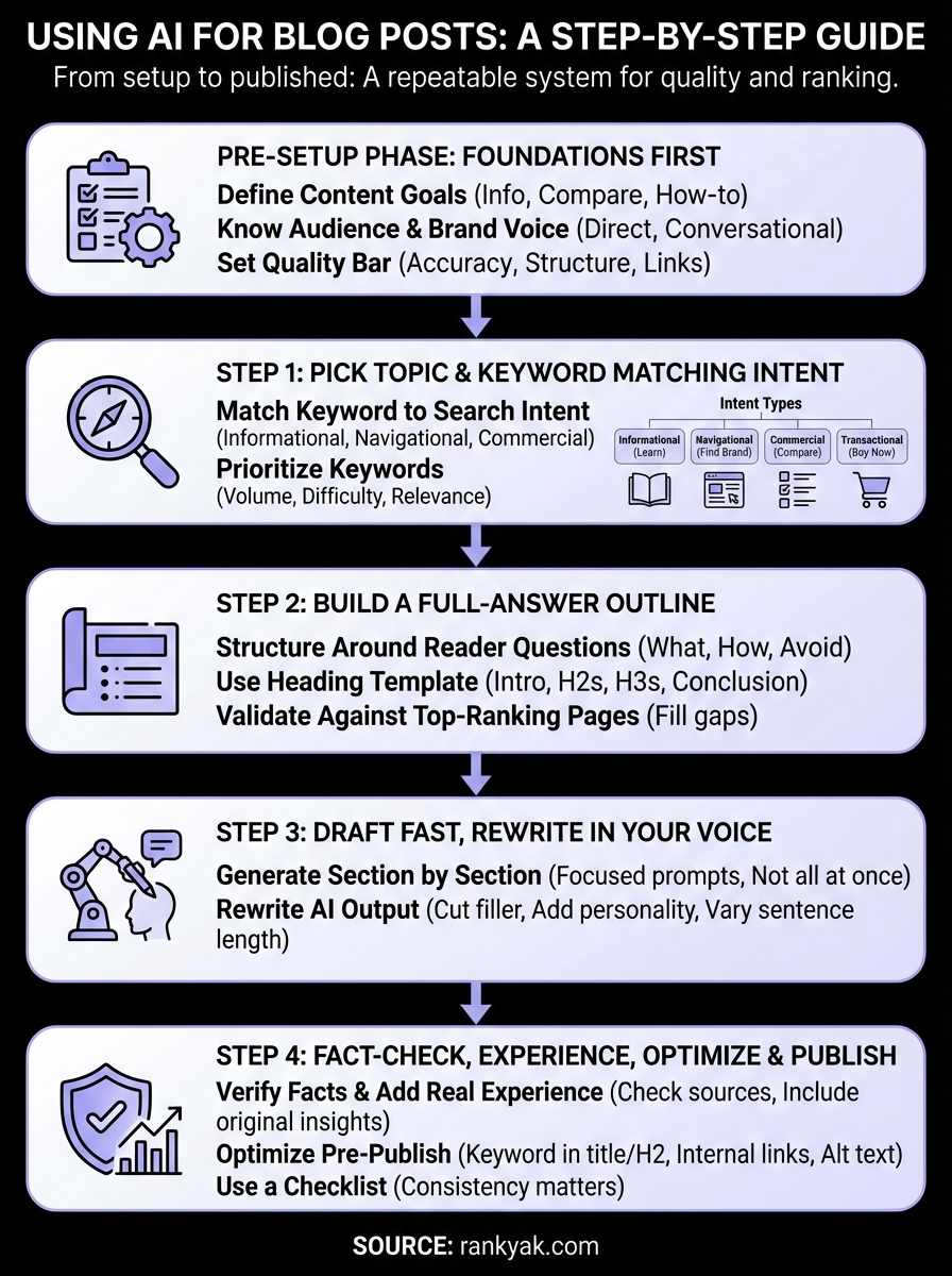 using ai for blog posts infographic