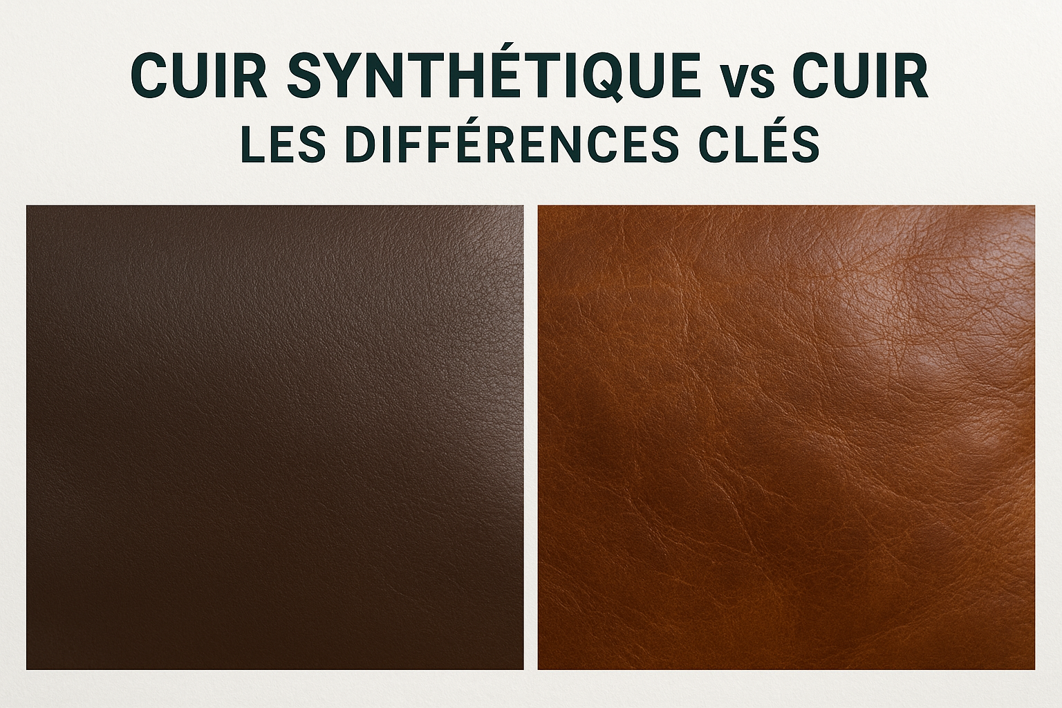 Cuir synthétique vs cuir véritable : différences clés