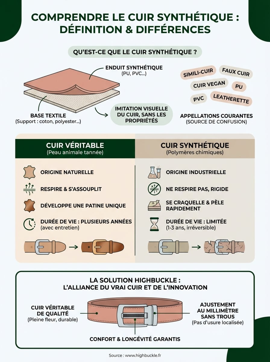 Infographie cuir synthétique définition