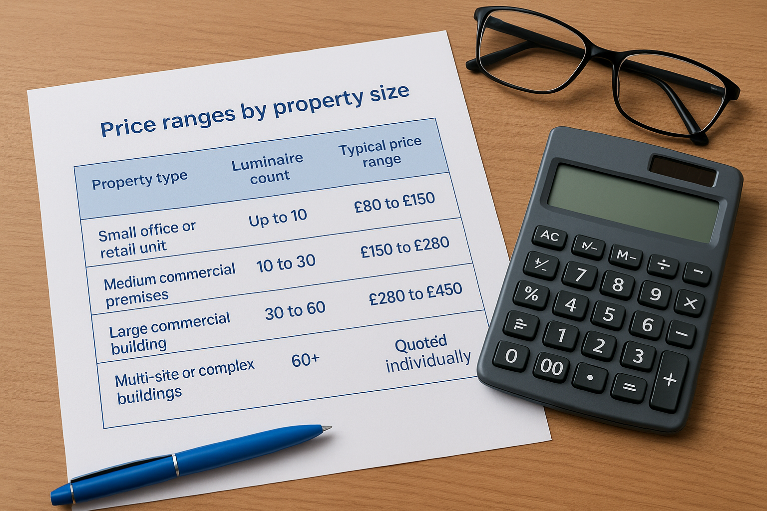 Price ranges by property size