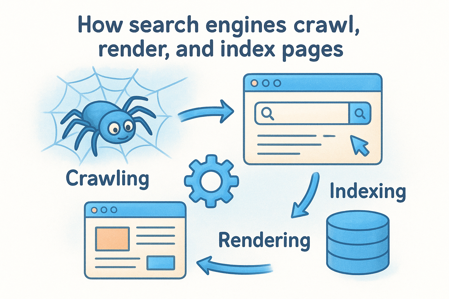 How search engines crawl, render, and index pages