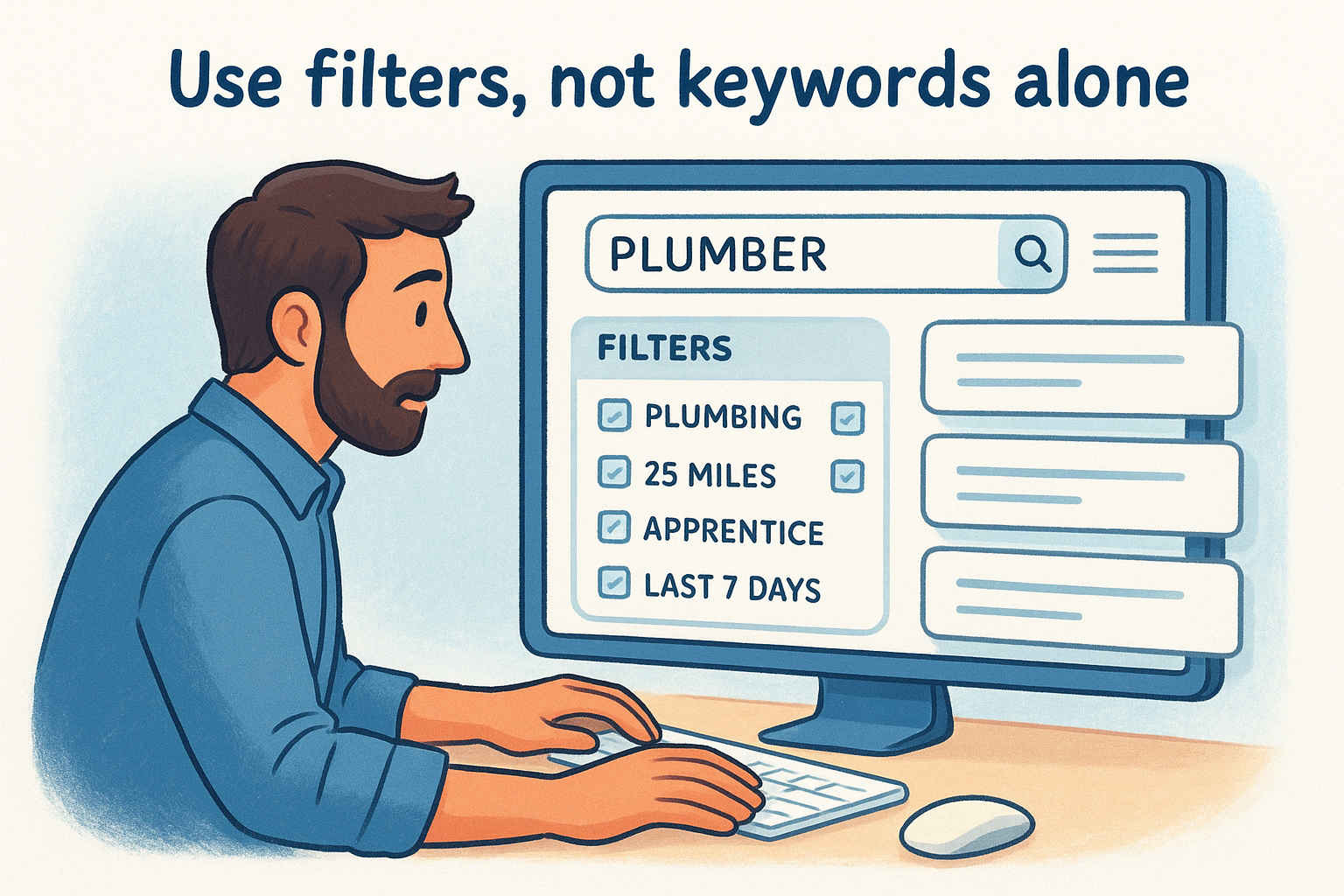 Use filters, not keywords alone