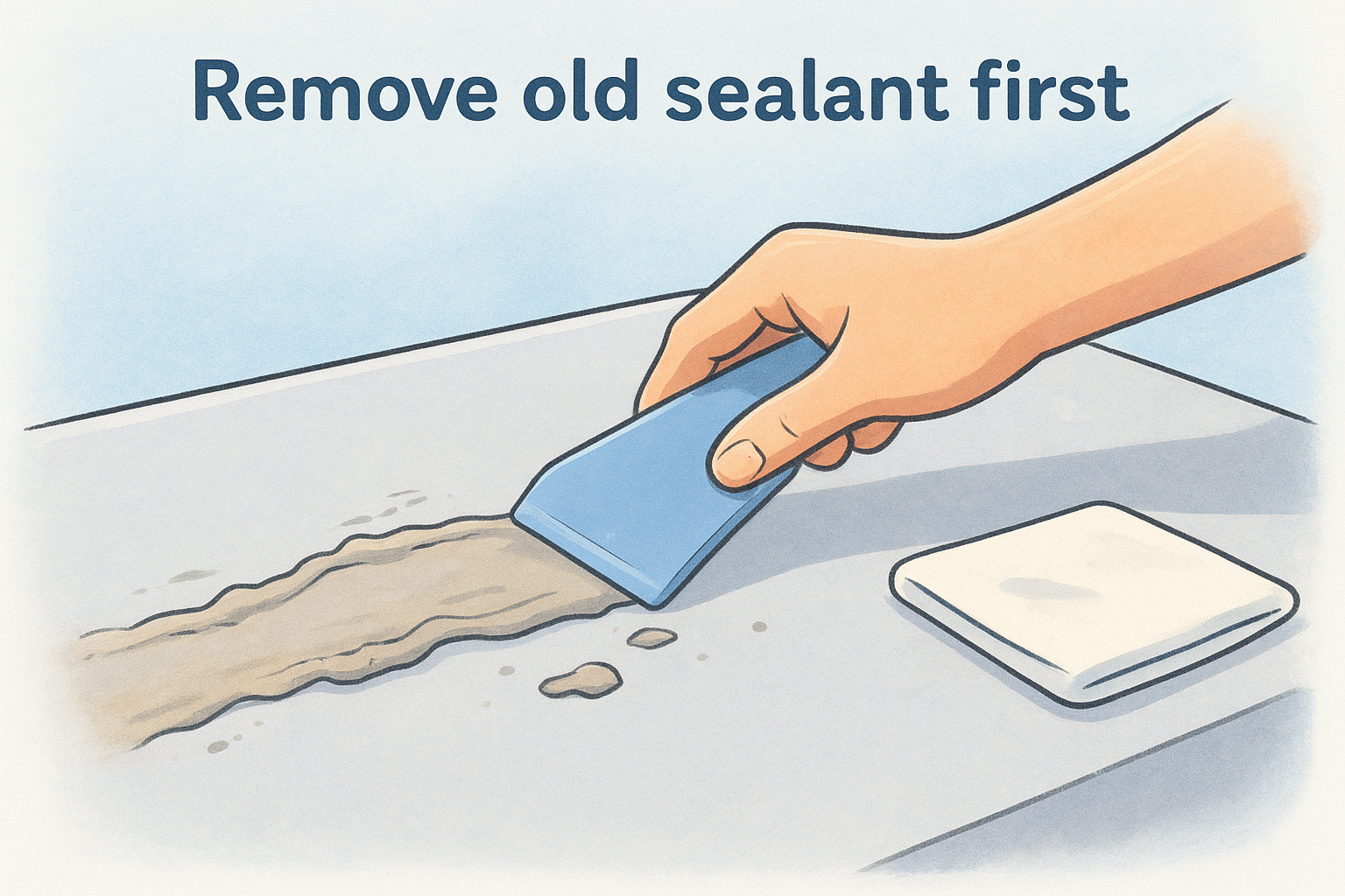 Remove old sealant first
