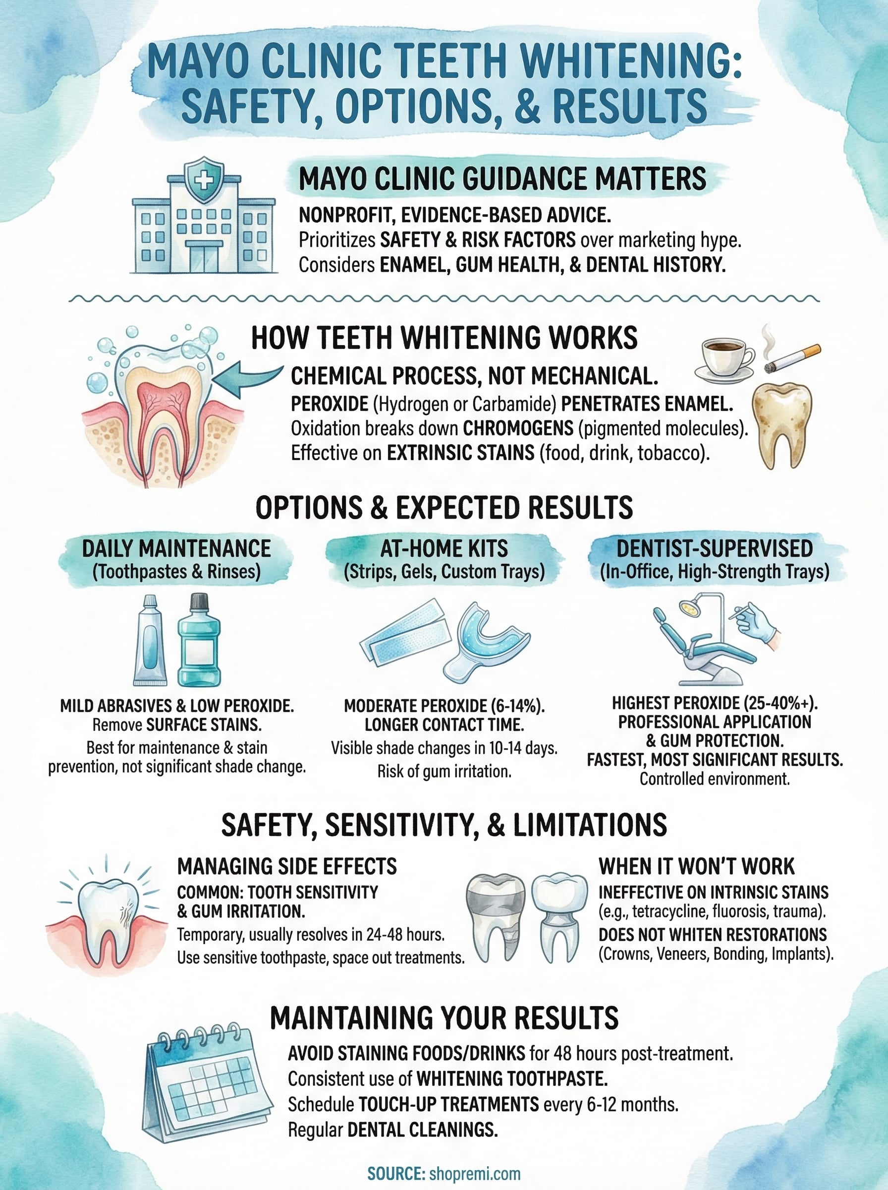 mayo clinic teeth whitening infographic