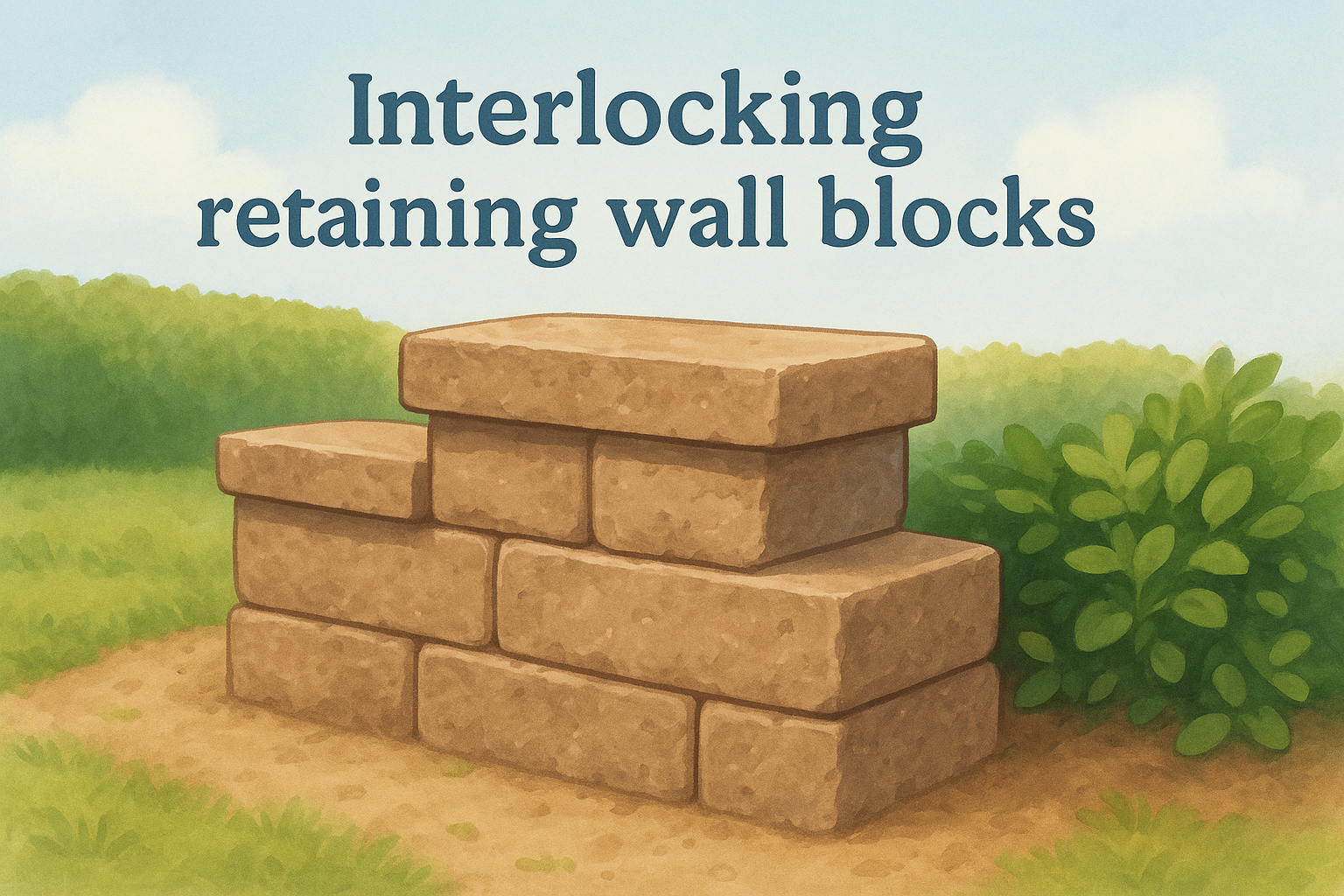 Interlocking retaining wall blocks