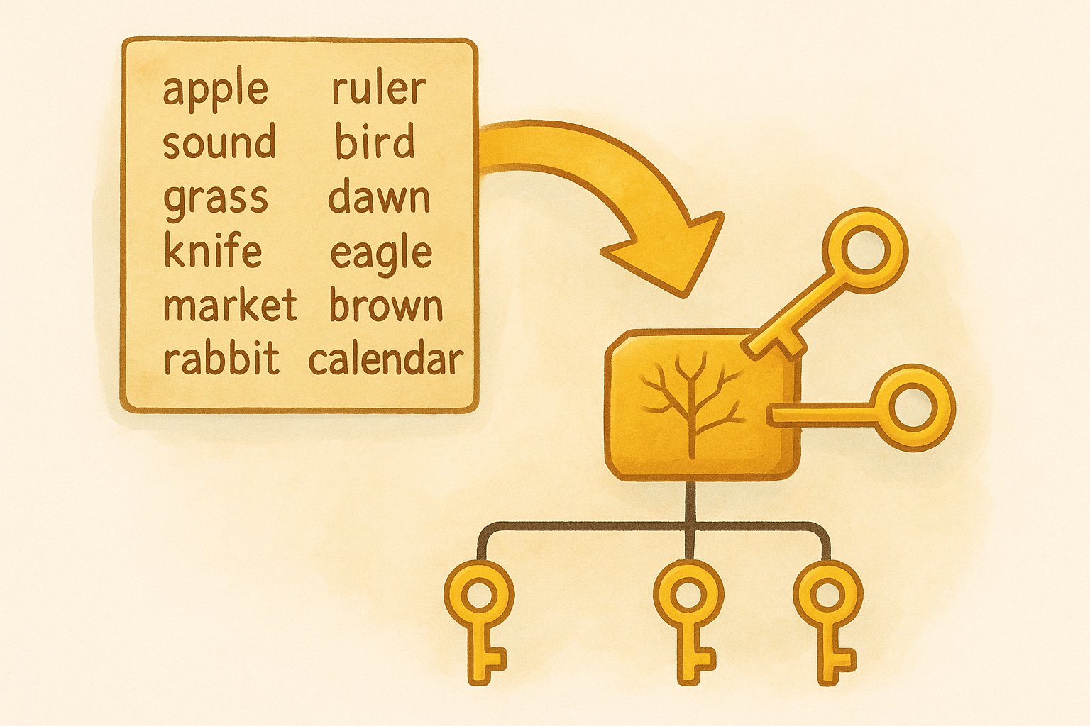How the derivation path turns words into keys