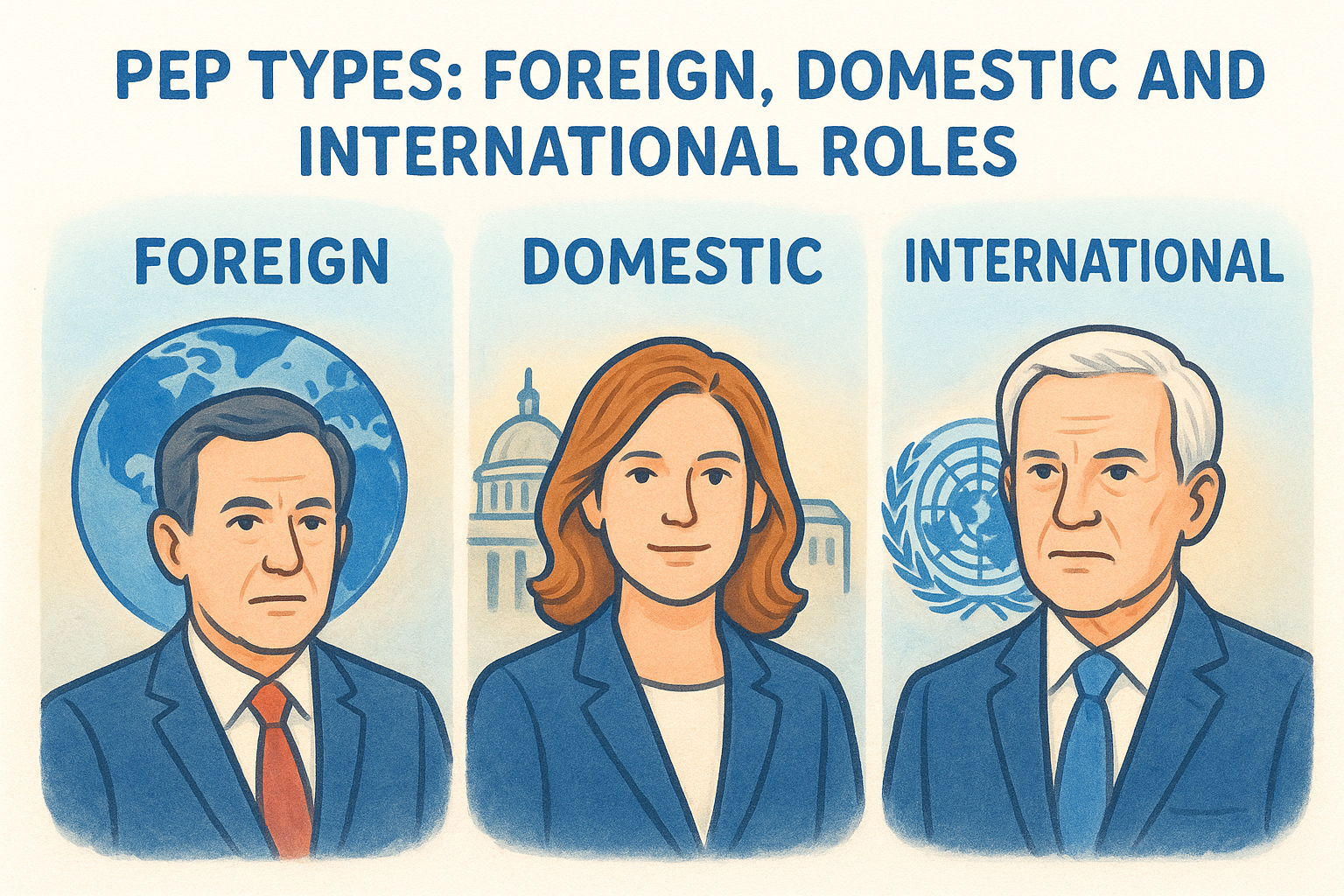 PEP types: foreign, domestic and international roles