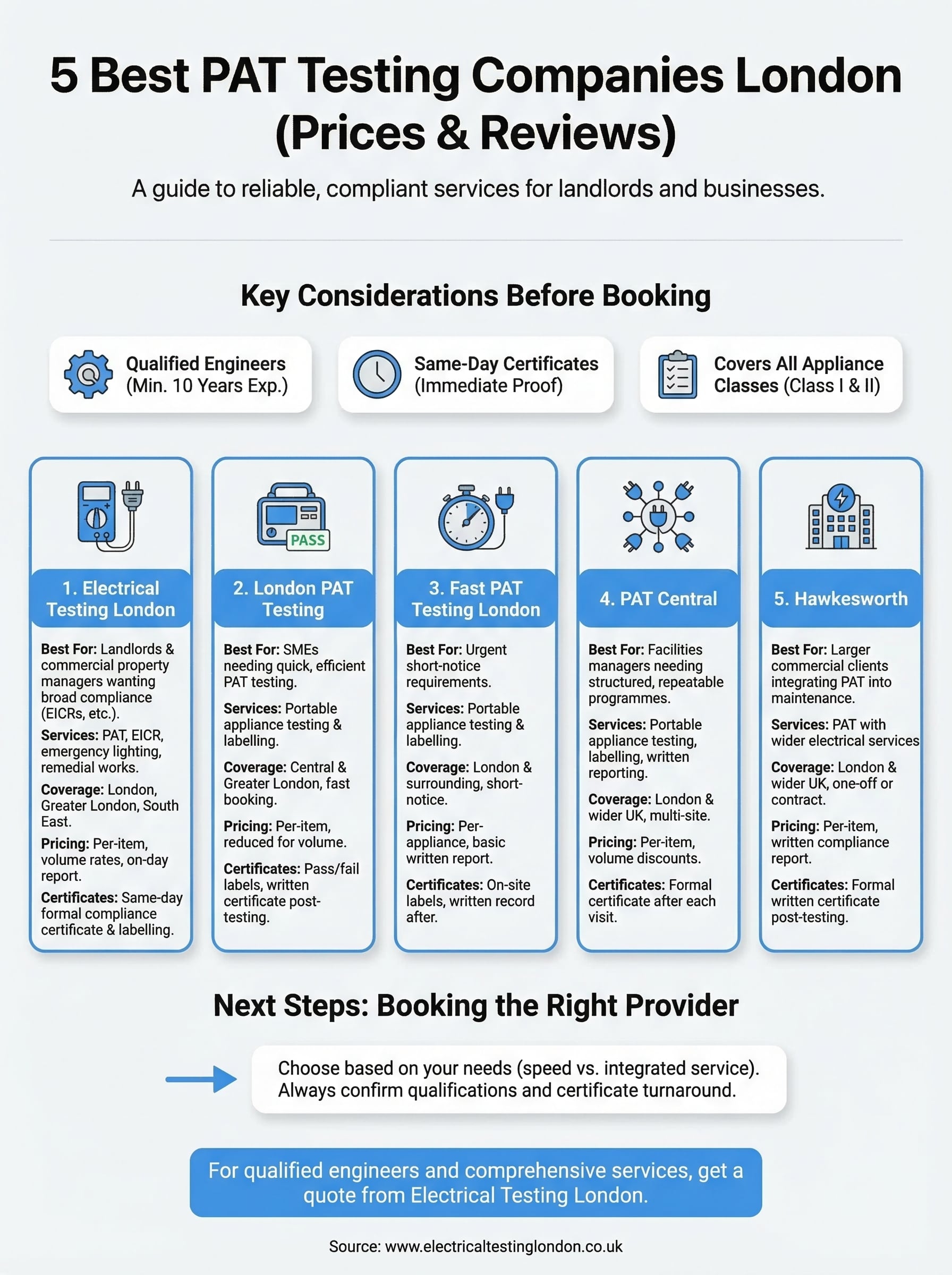 pat testing companies london infographic