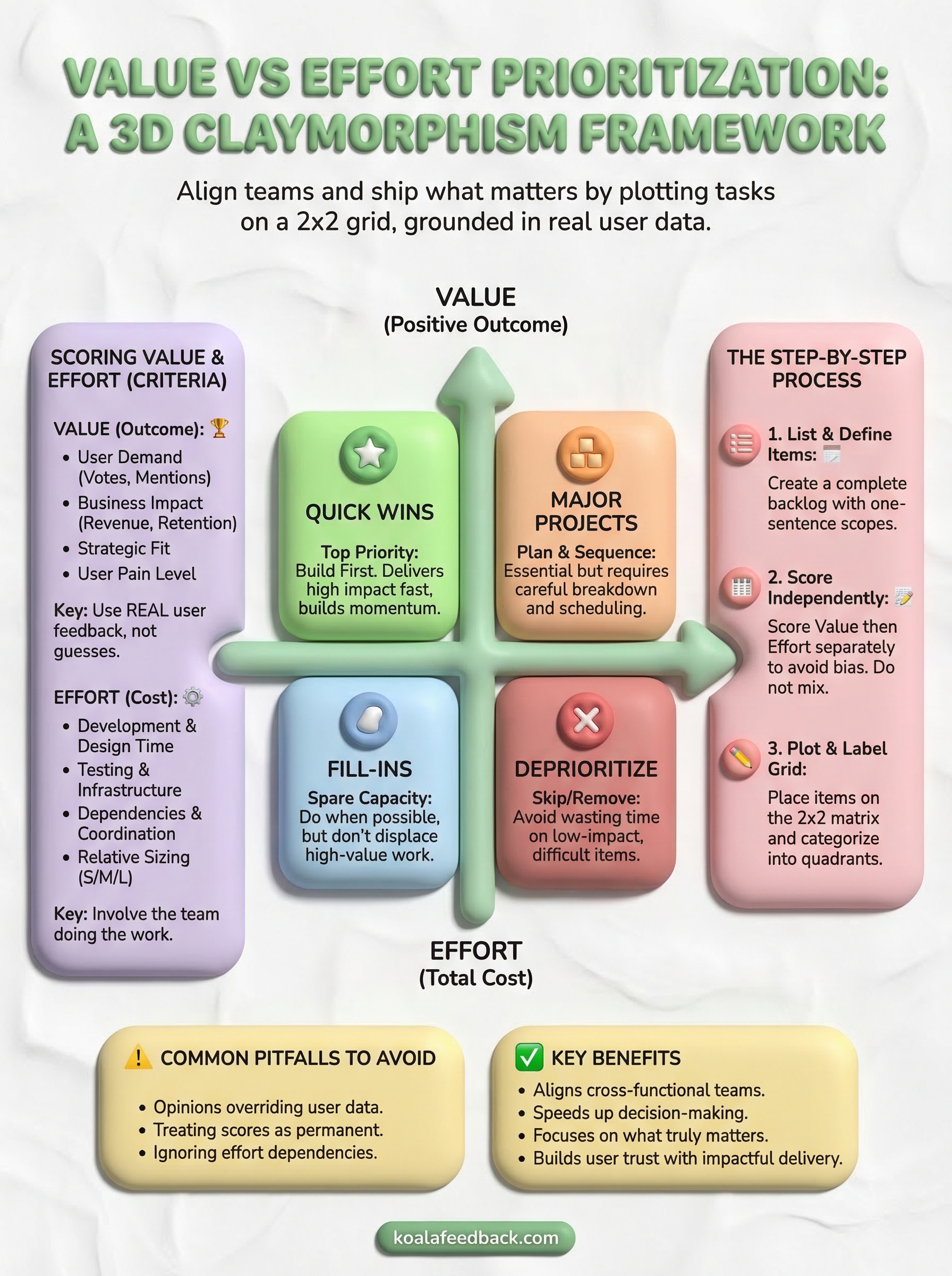 value vs effort prioritization infographic