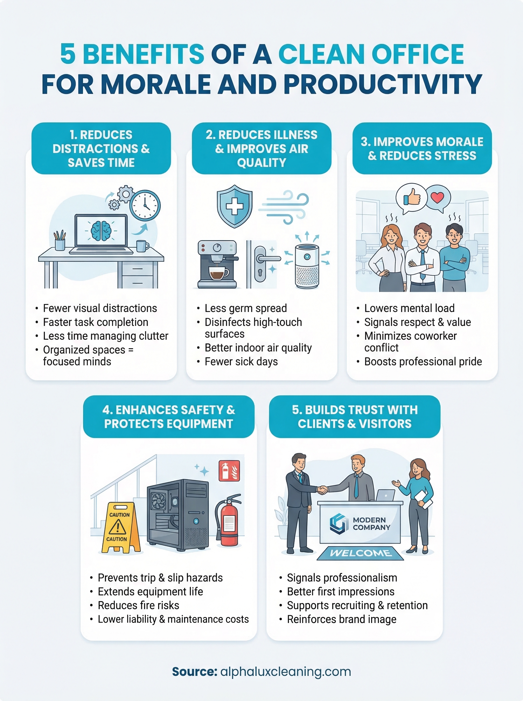benefits of a clean office infographic
