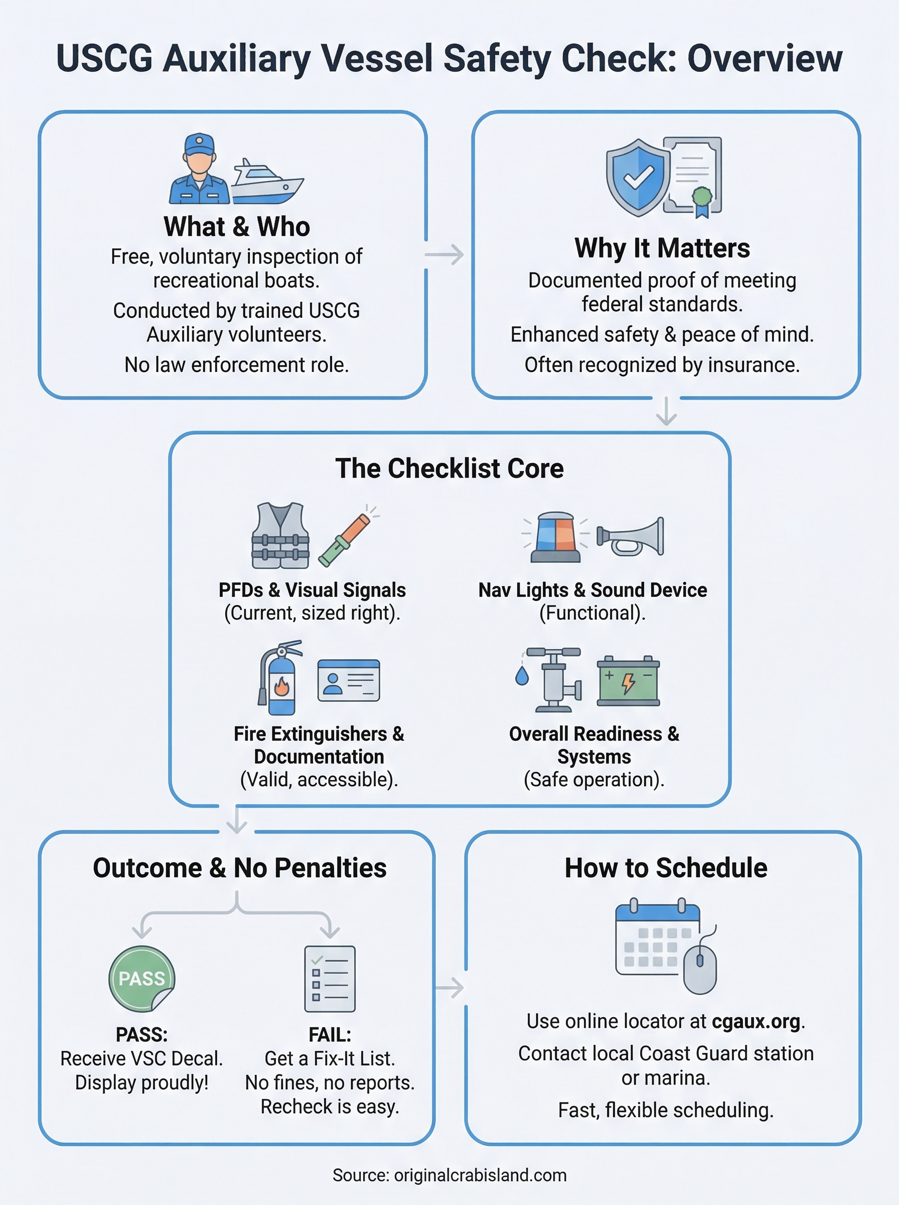 uscg auxiliary vessel safety check infographic