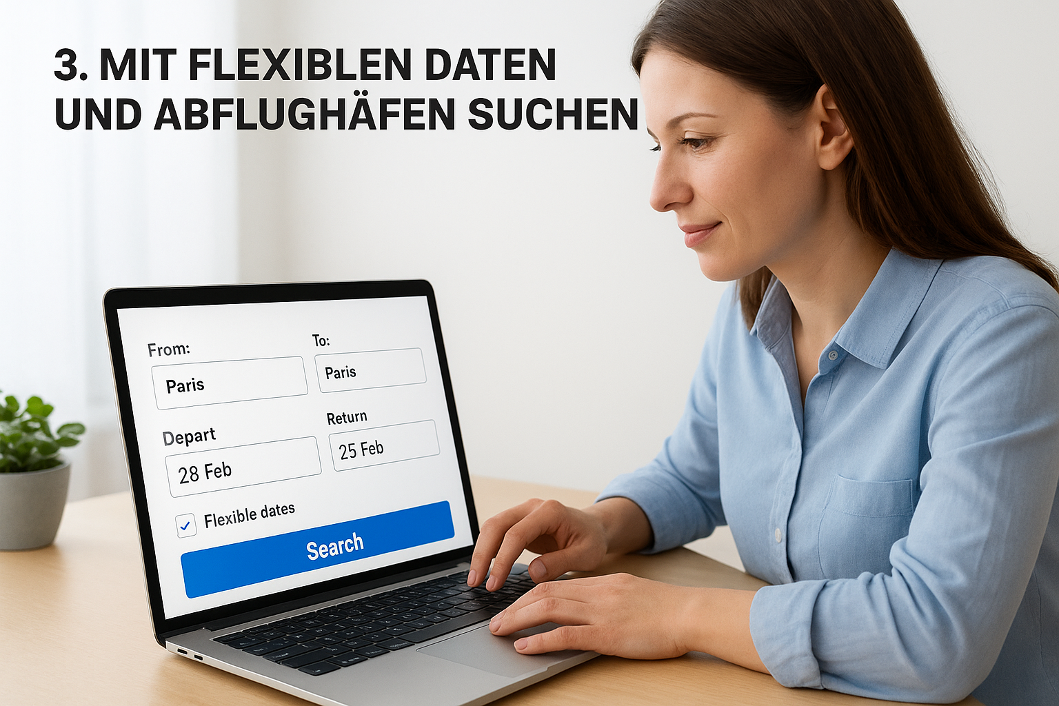 3. Mit flexiblen Daten und Abflughäfen suchen