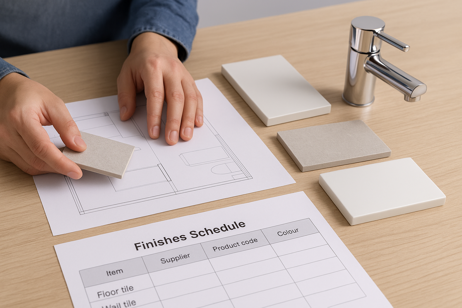 Choose finishes before work begins