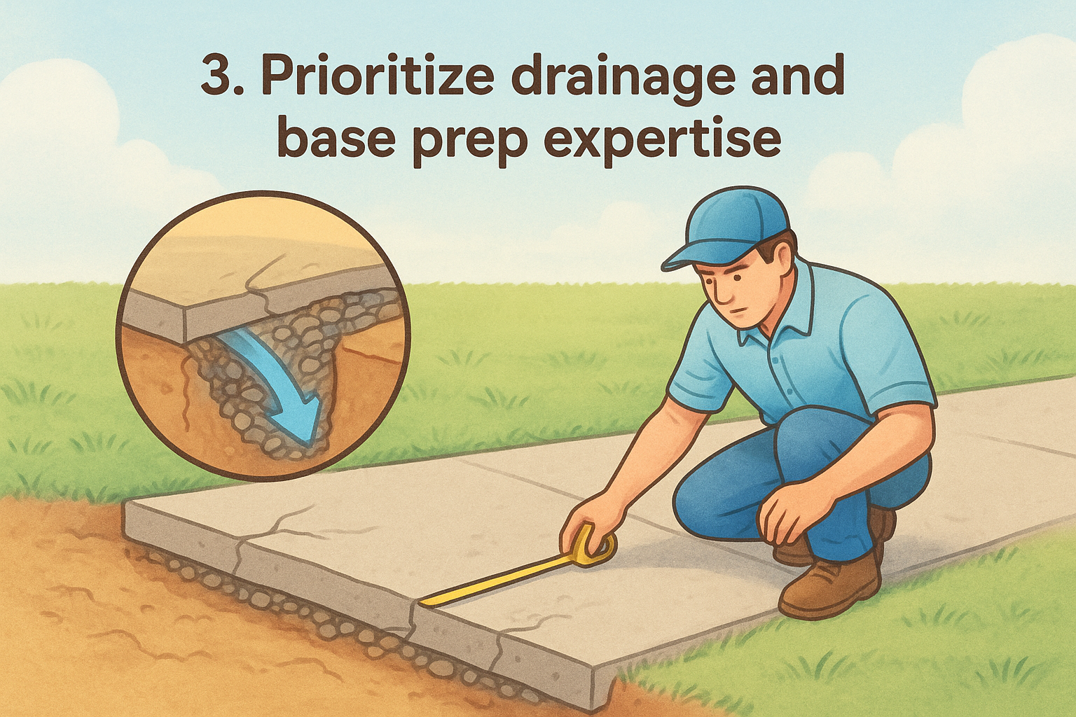 3. Prioritize drainage and base prep expertise
