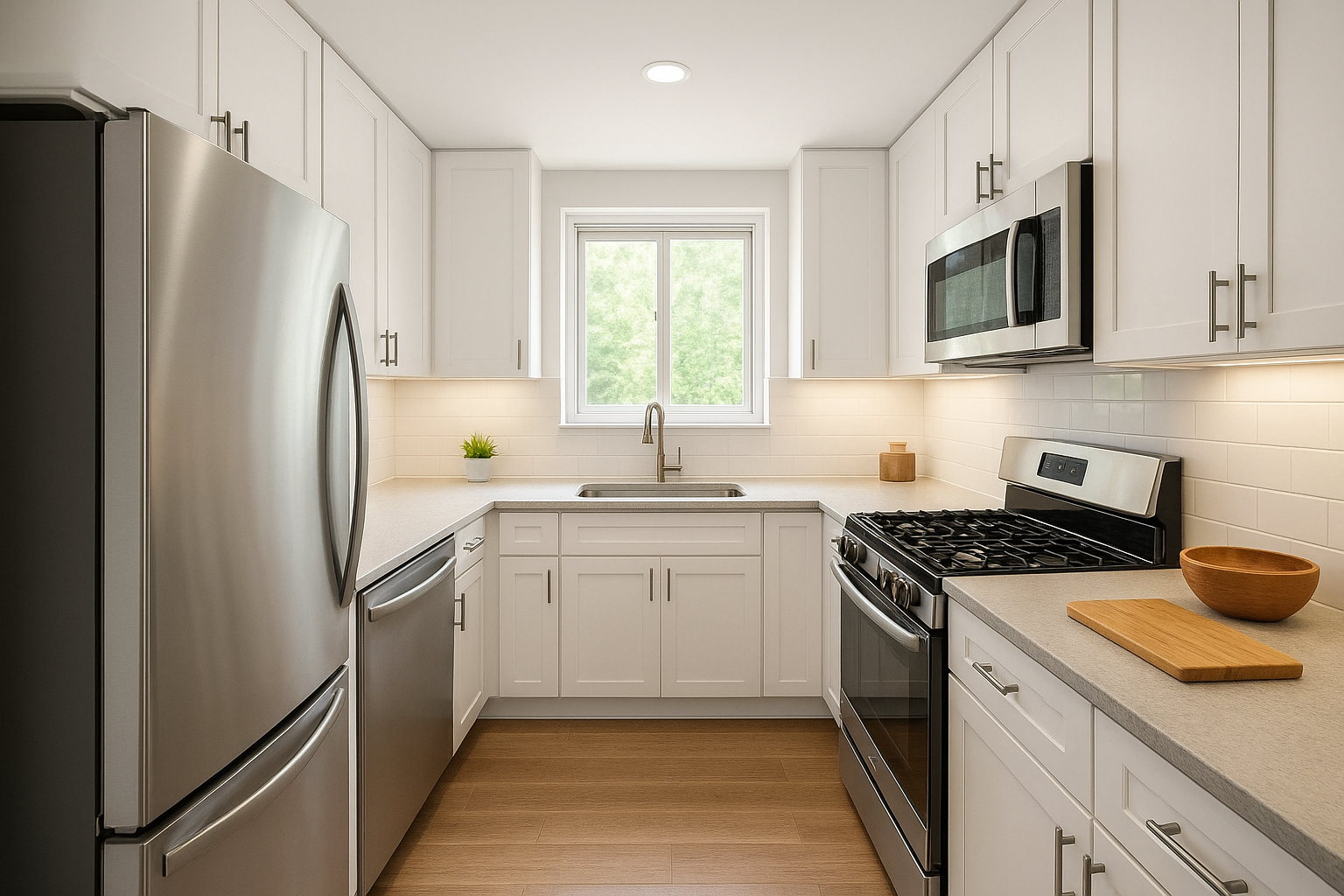 3. Galley kitchen with a true work corridor