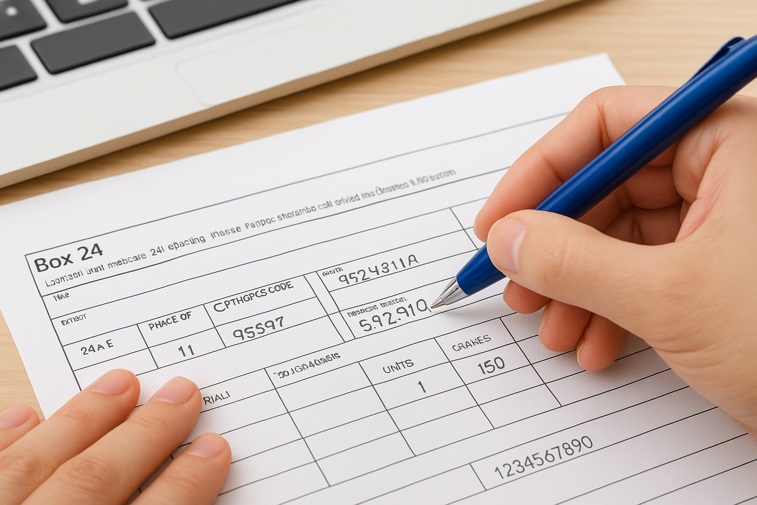 Box 24: the service line detail block