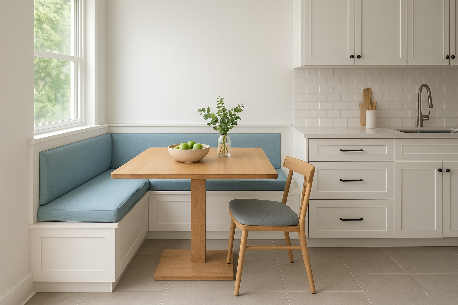 10. Kitchen with a built-in banquette nook
