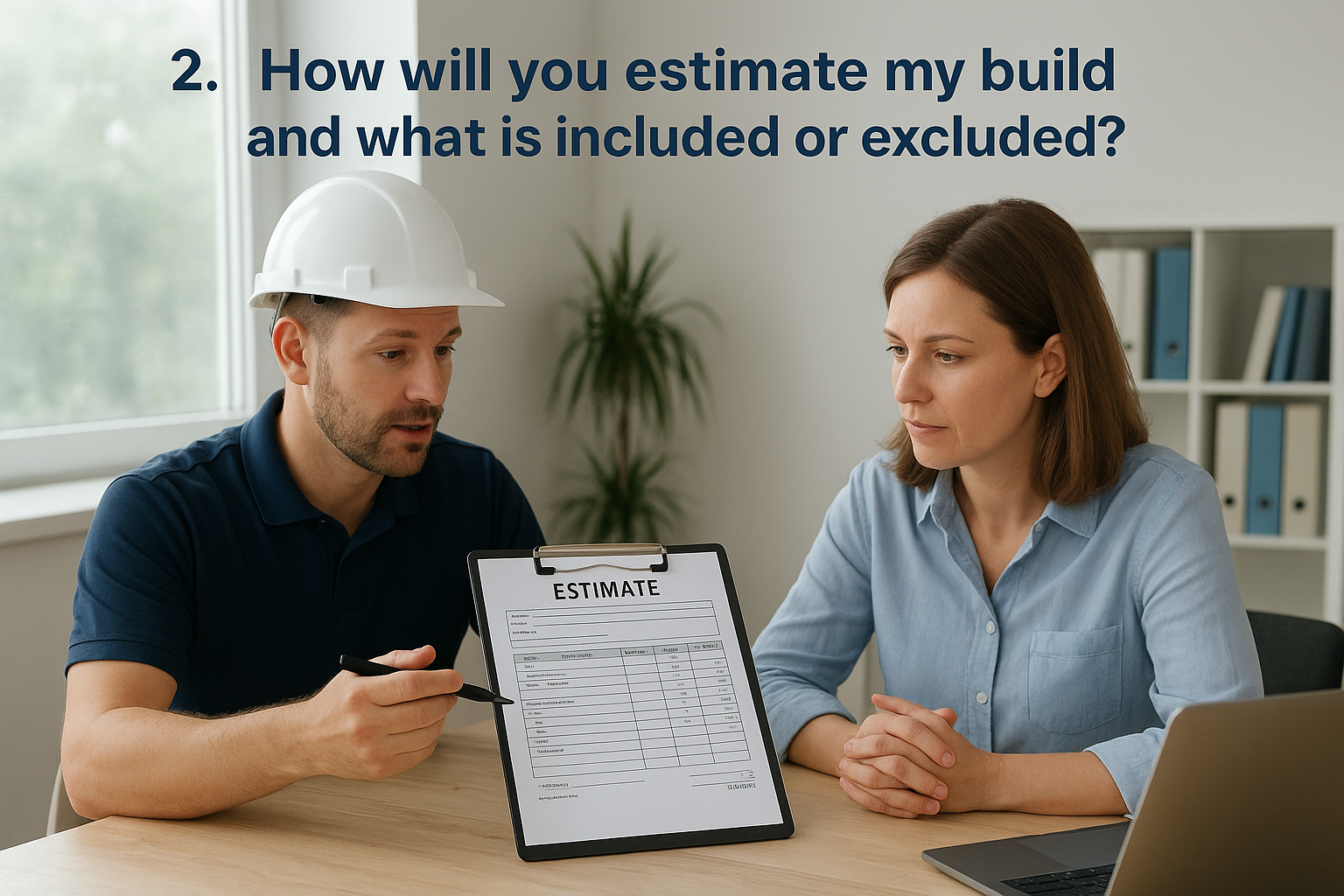 2. How will you estimate my build and what is included or excluded?