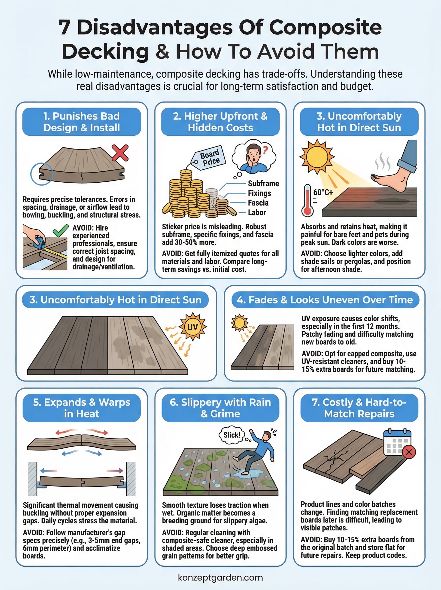 disadvantages of composite decking infographic
