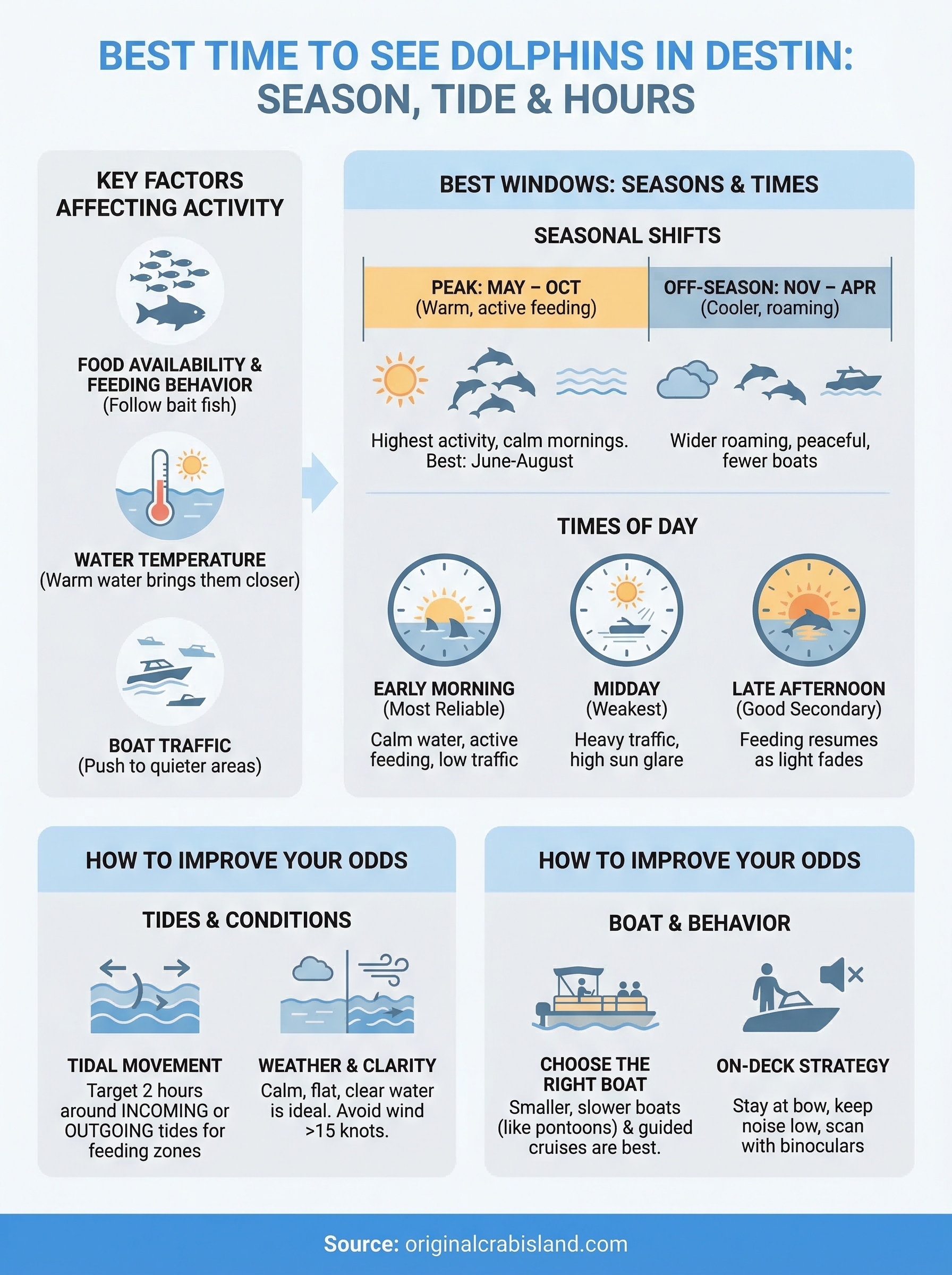 best time to see dolphins in destin infographic