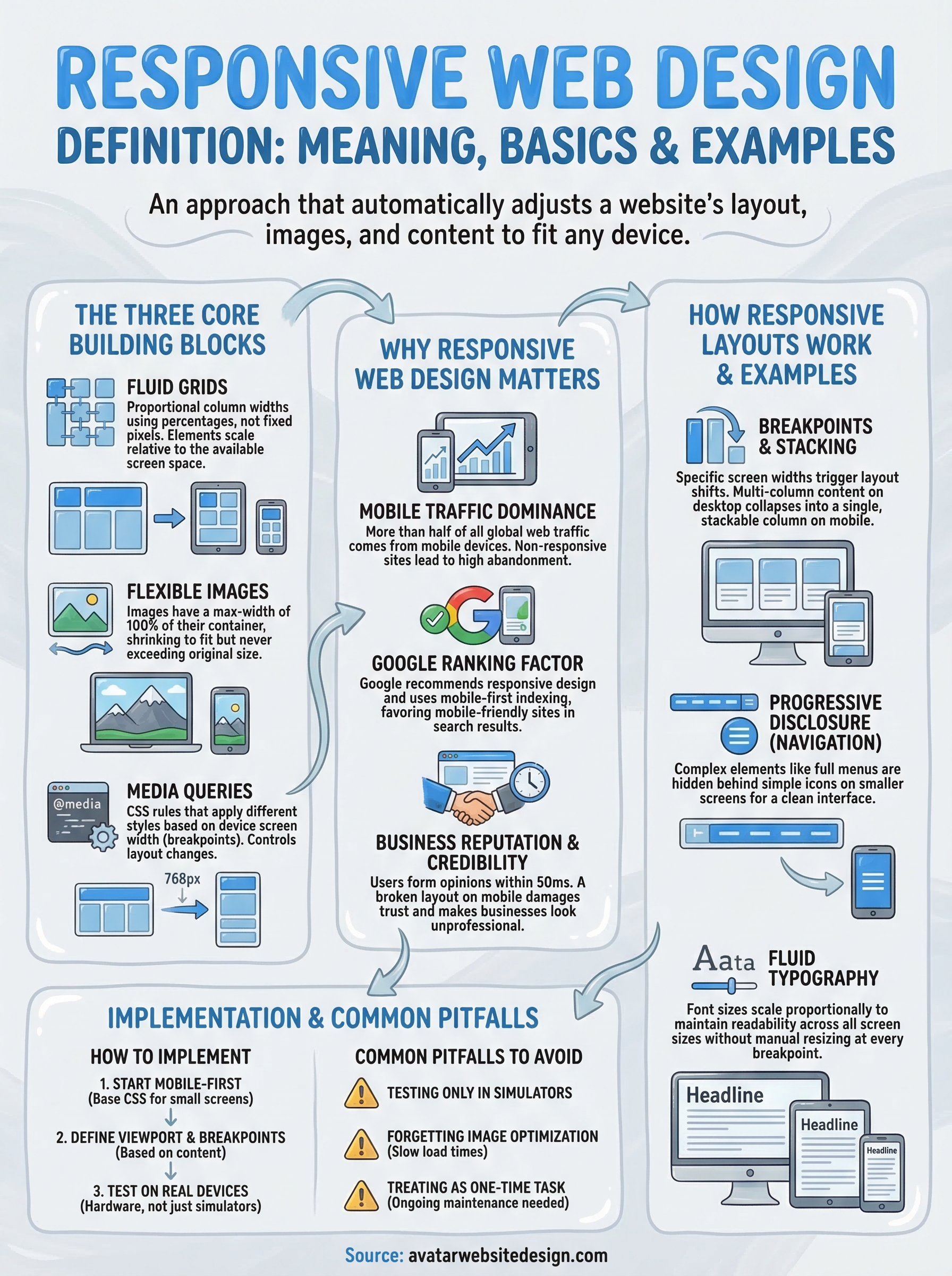 responsive web design definition infographic