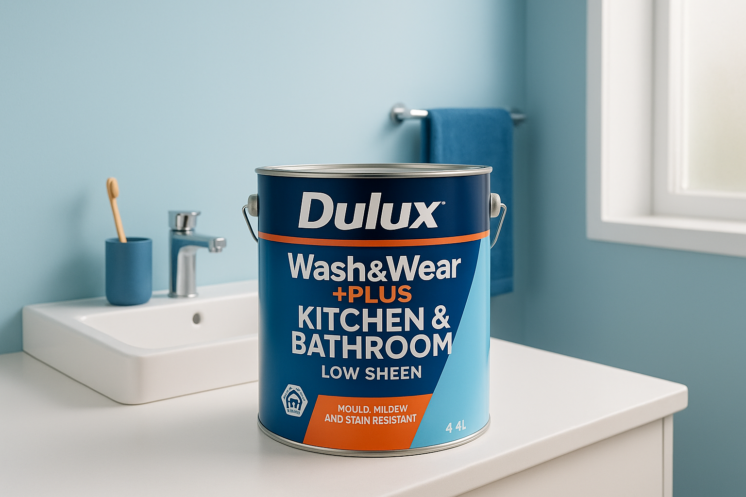 1. Dulux Wash&Wear +PLUS Kitchen & Bathroom Low Sheen
