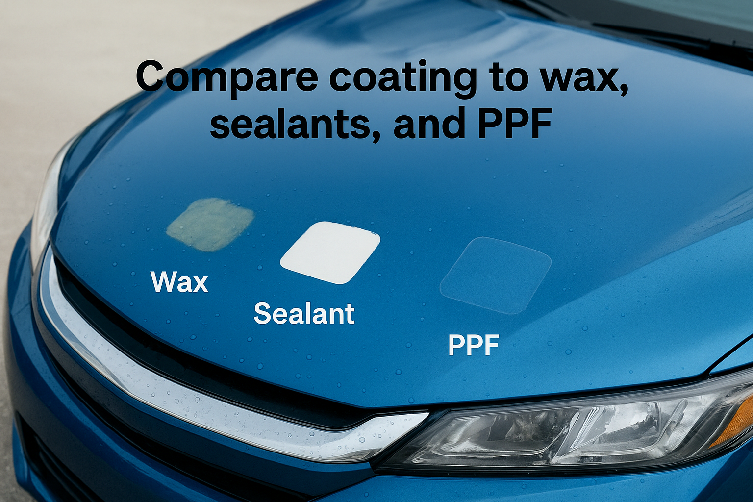 Compare coating to wax, sealants, and PPF