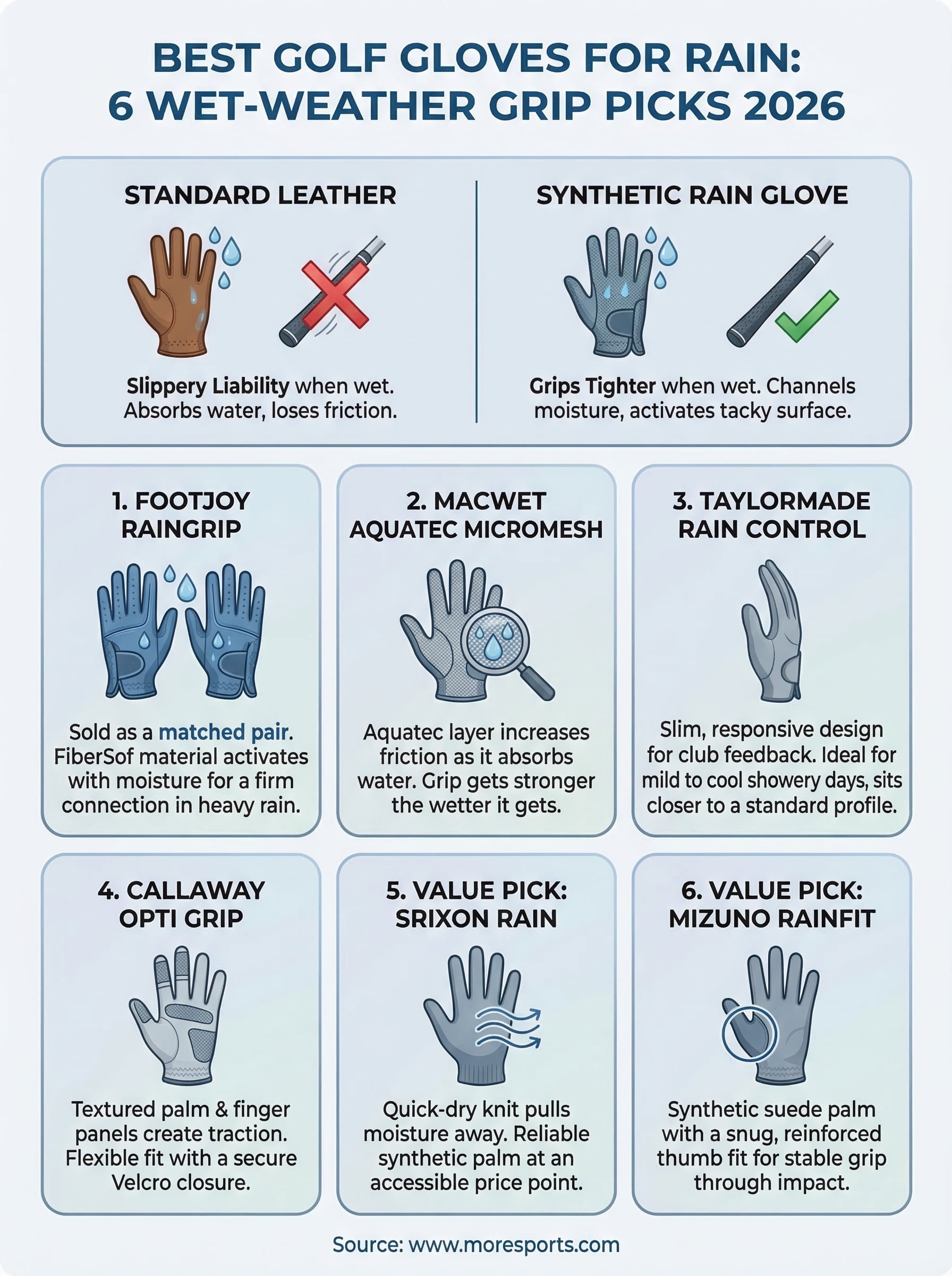 best golf gloves for rain infographic