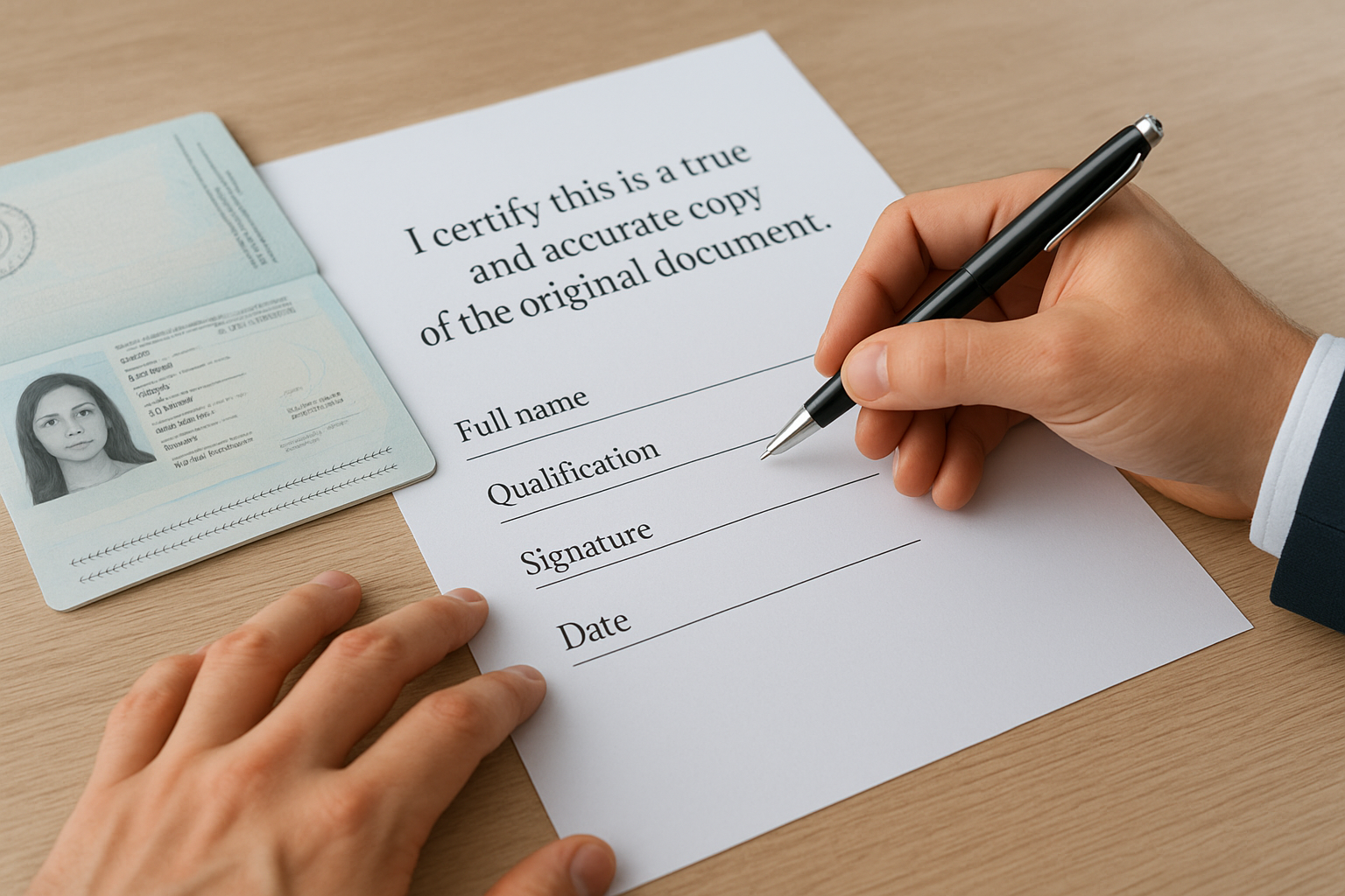 The certification wording to use