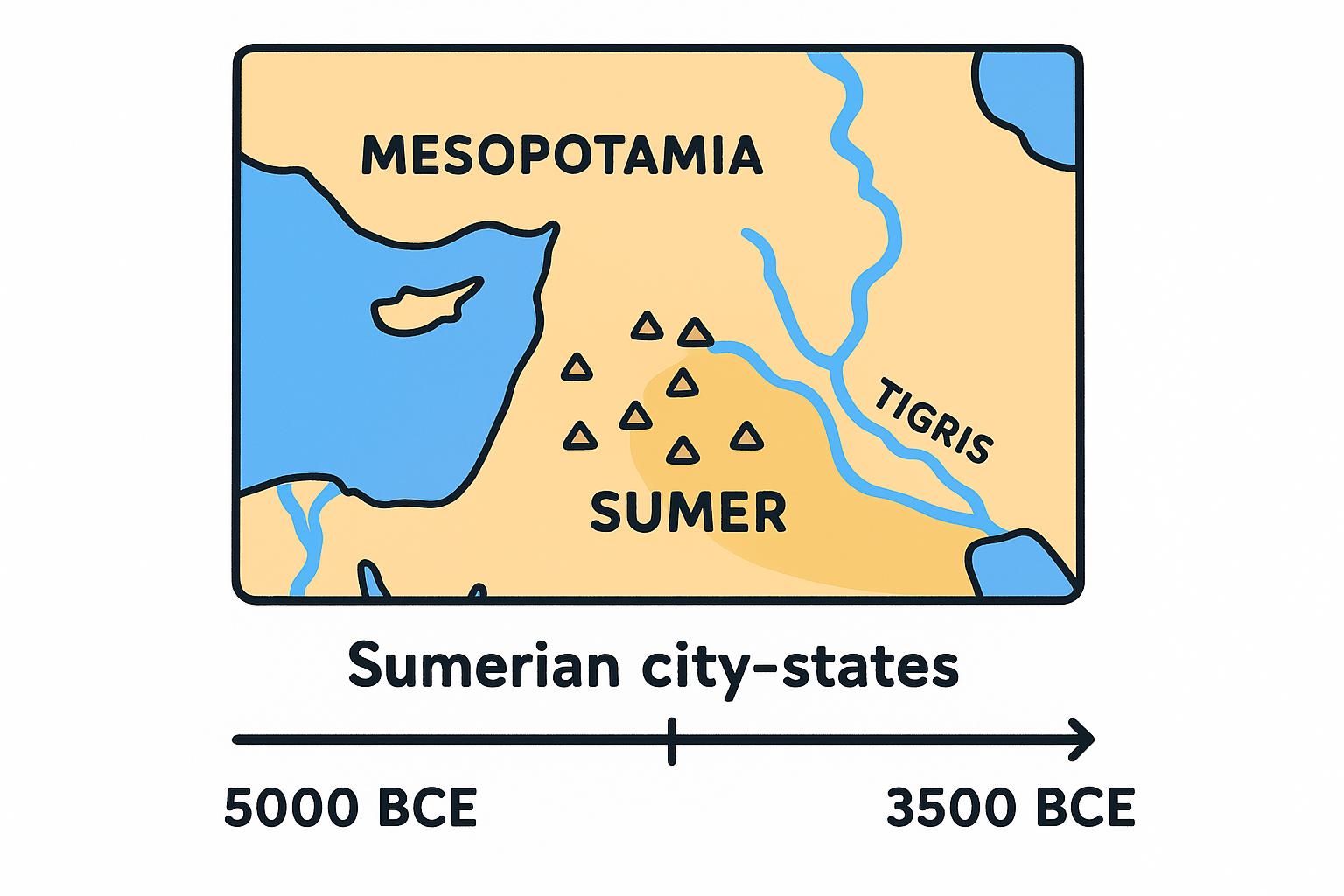 Timeline and map location