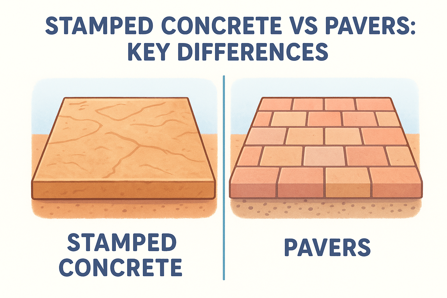 Stamped concrete vs pavers: key differences