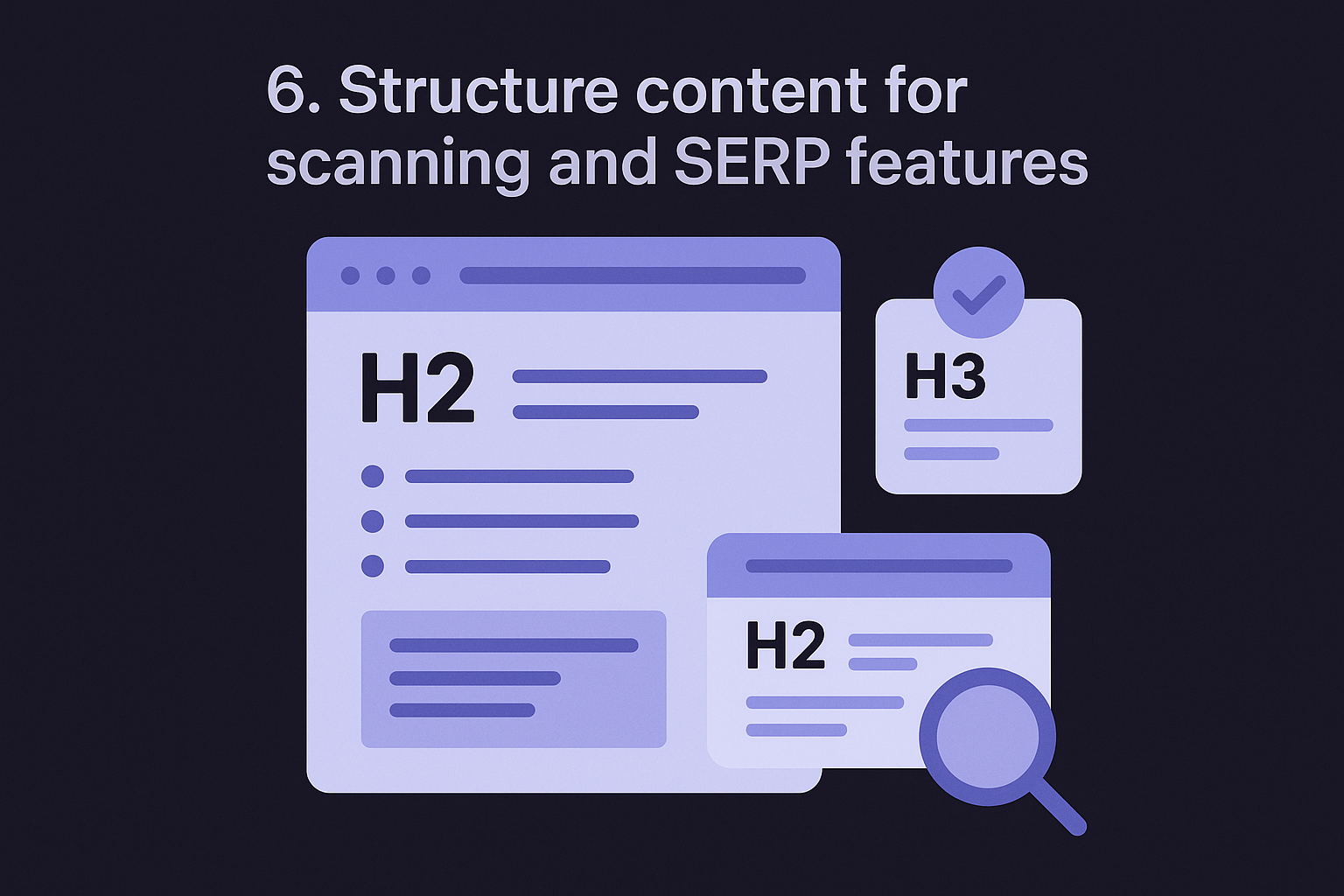 6. Structure content for scanning and SERP features