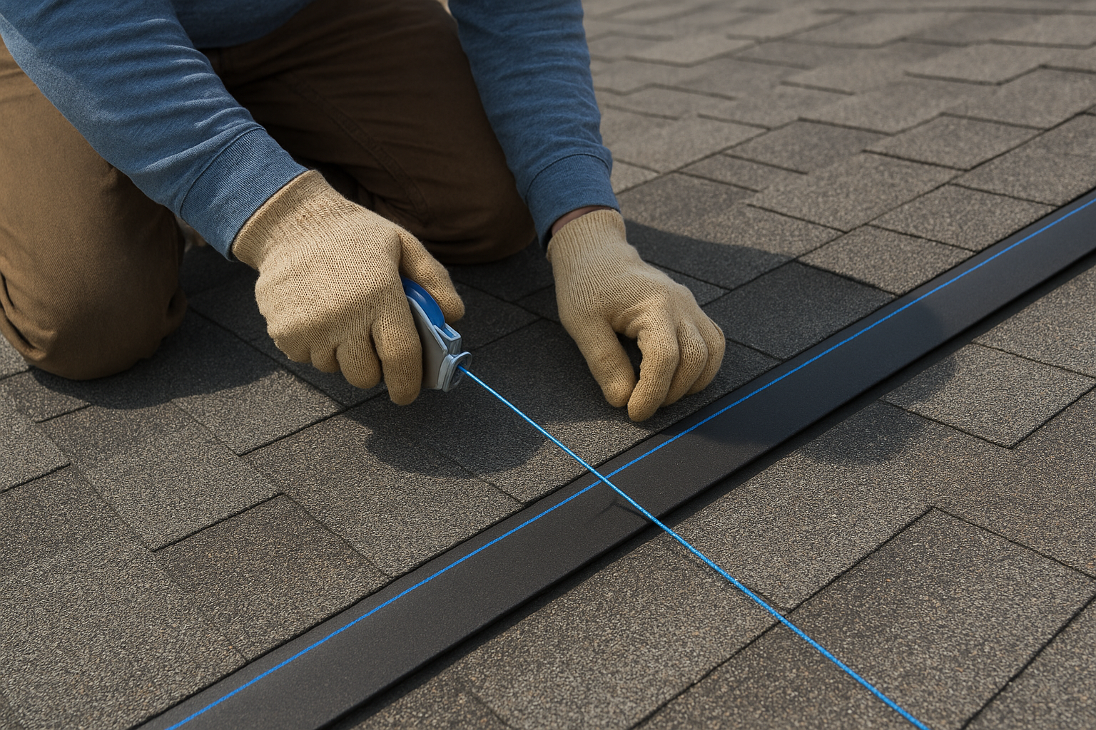 Snap chalk lines for straight courses