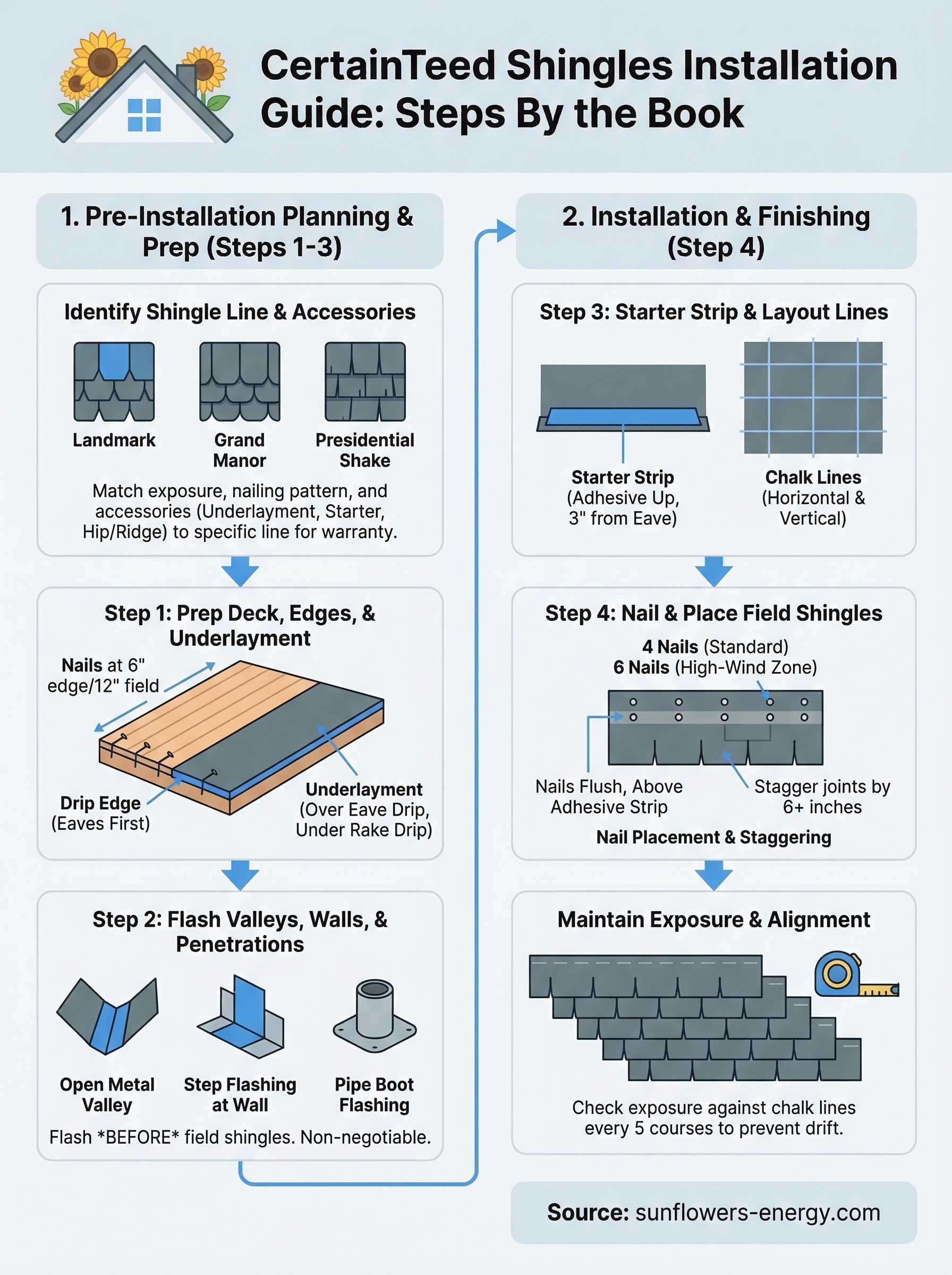 certainteed shingles installation guide infographic