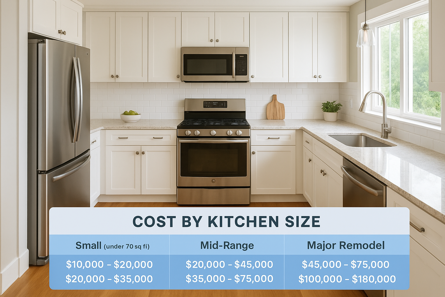 Cost by kitchen size