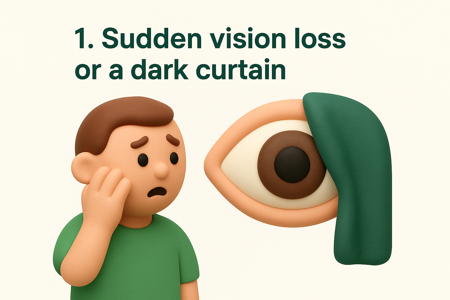 1. Sudden vision loss or a dark curtain