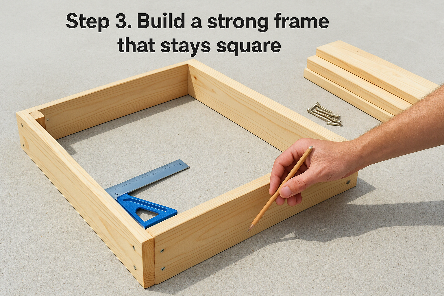 Step 3. Build a strong frame that stays square