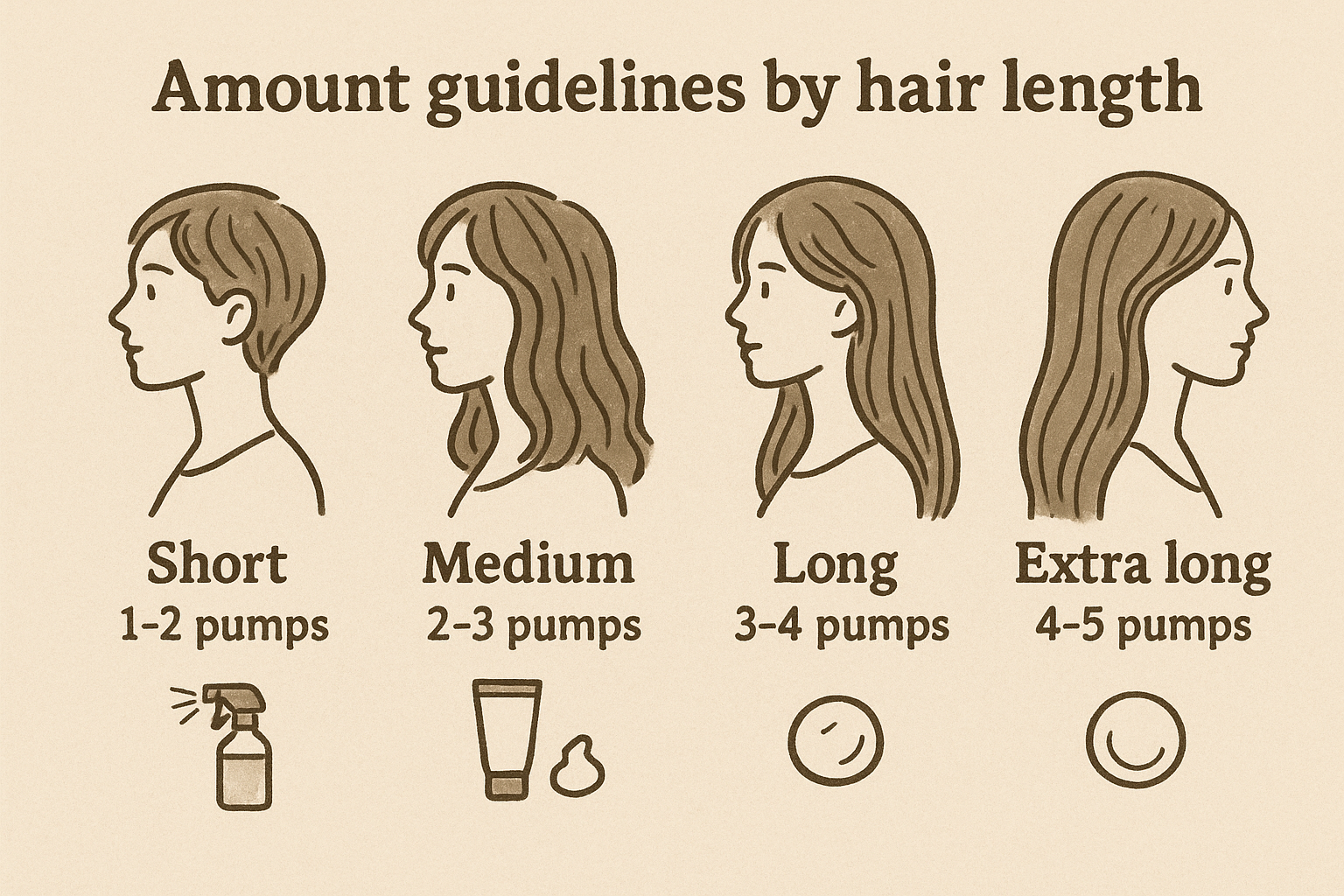 Amount guidelines by hair length