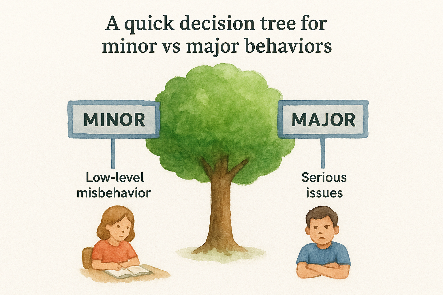 A quick decision tree for minor vs major behaviors