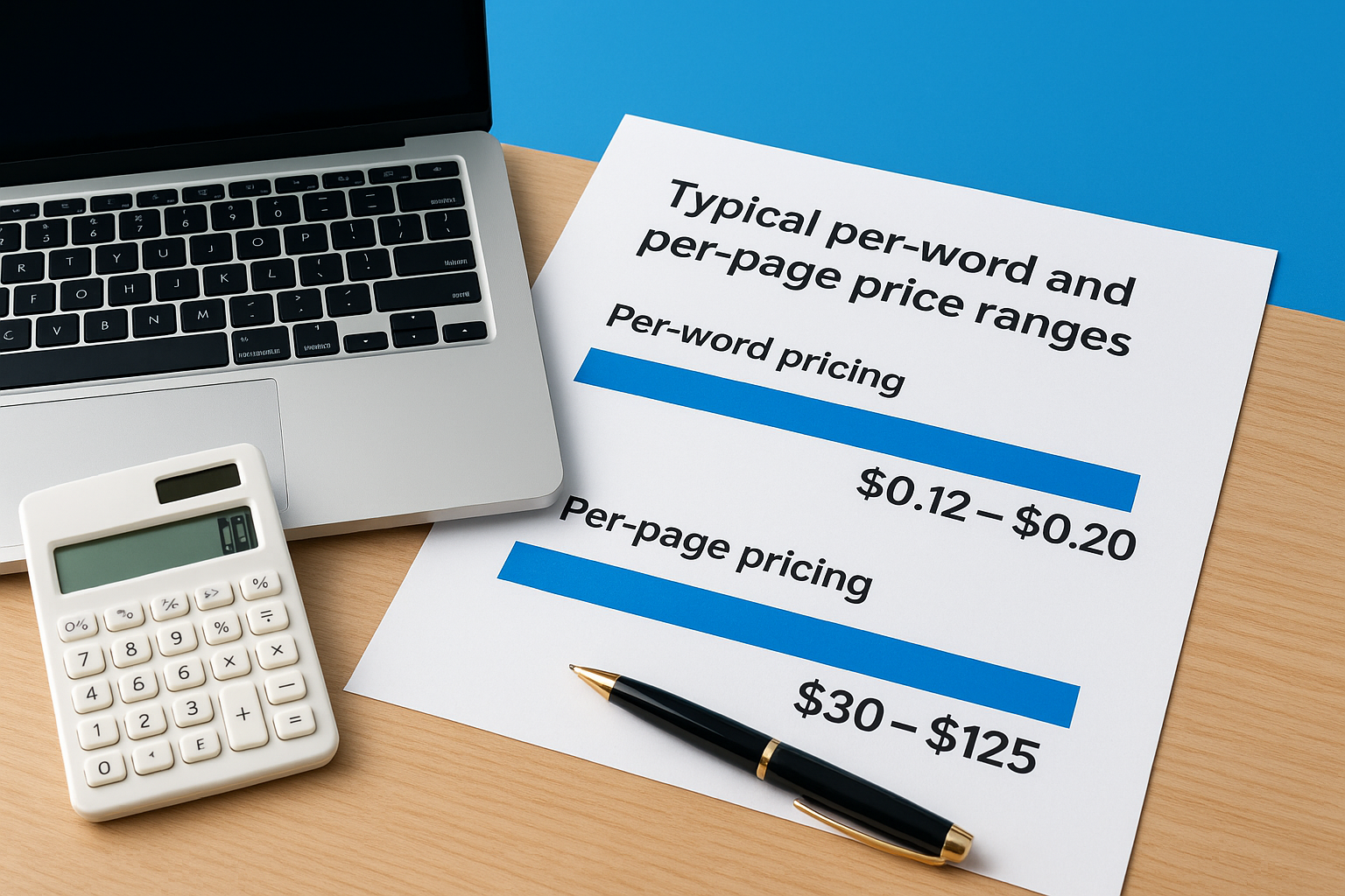 Typical per-word and per-page price ranges