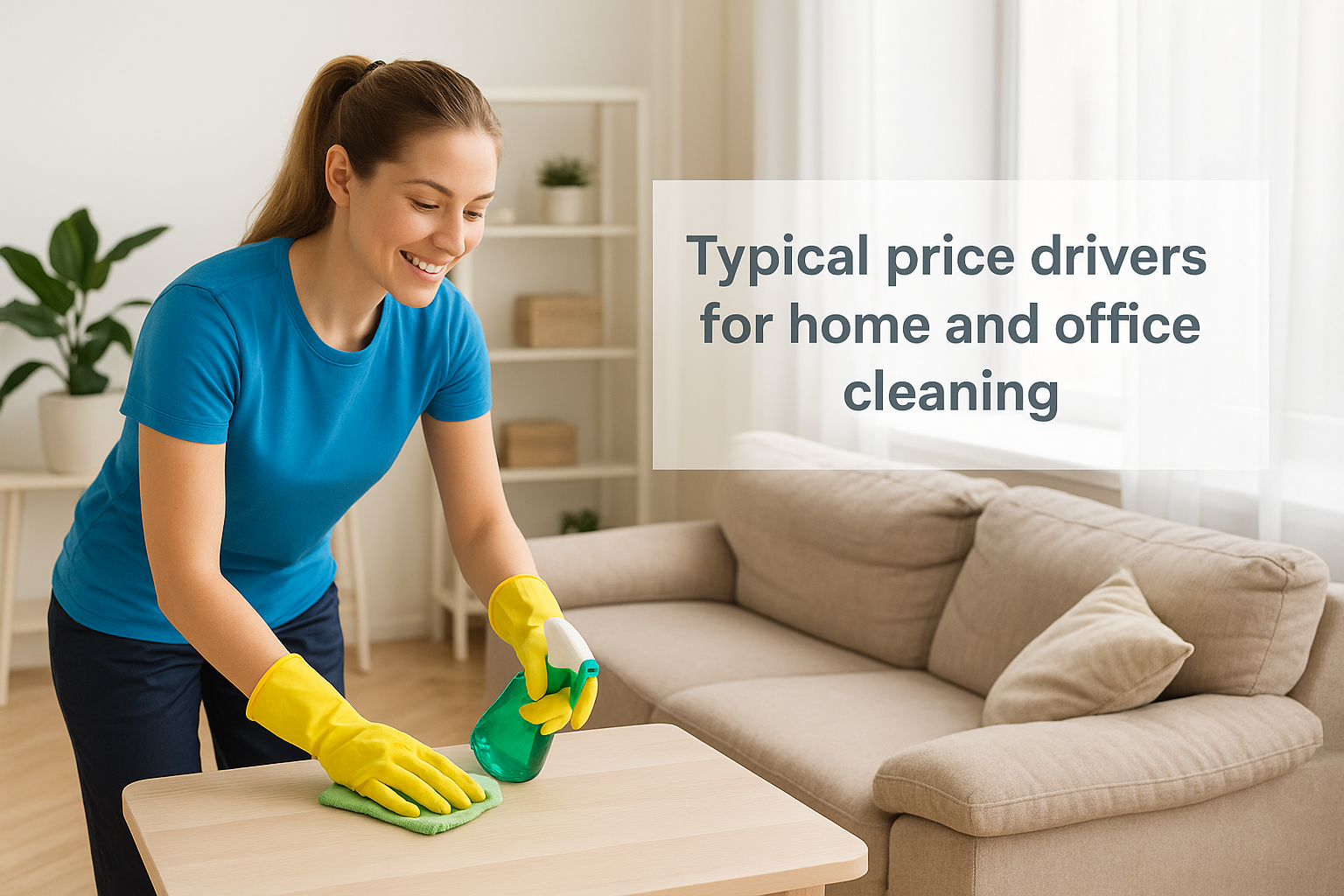 Typical price drivers for home and office cleaning