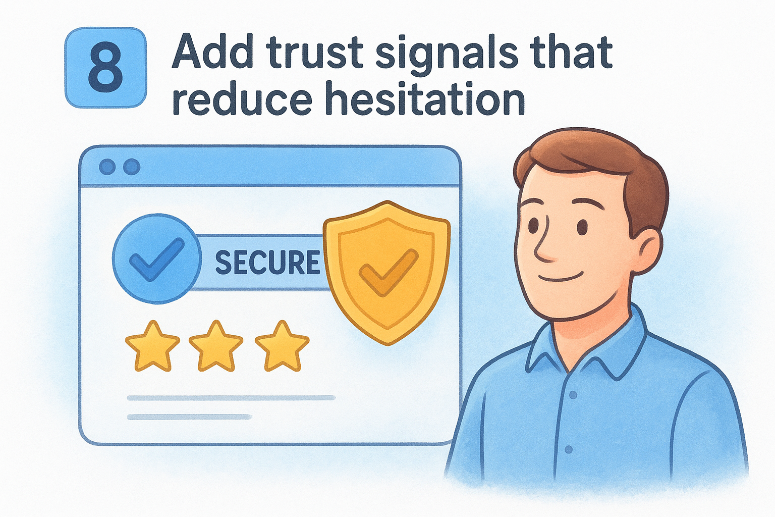 8. Add trust signals that reduce hesitation