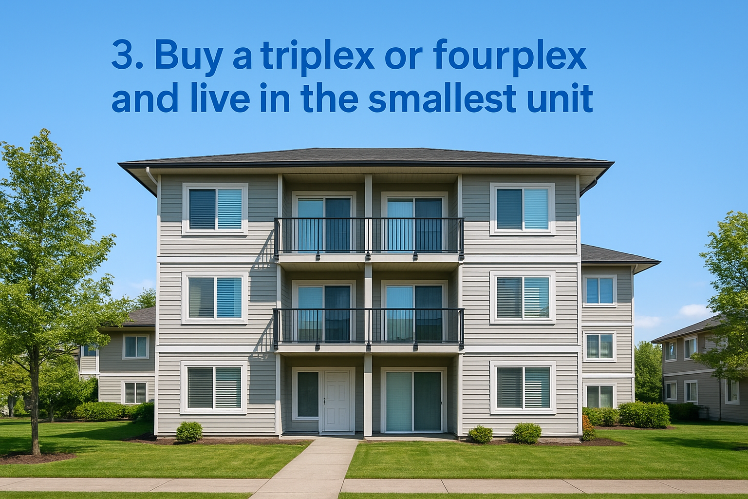3. Buy a triplex or fourplex and live in the smallest unit