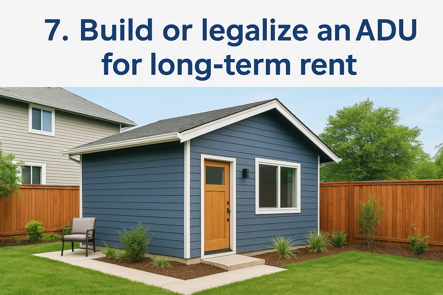7. Build or legalize an ADU for long-term rent