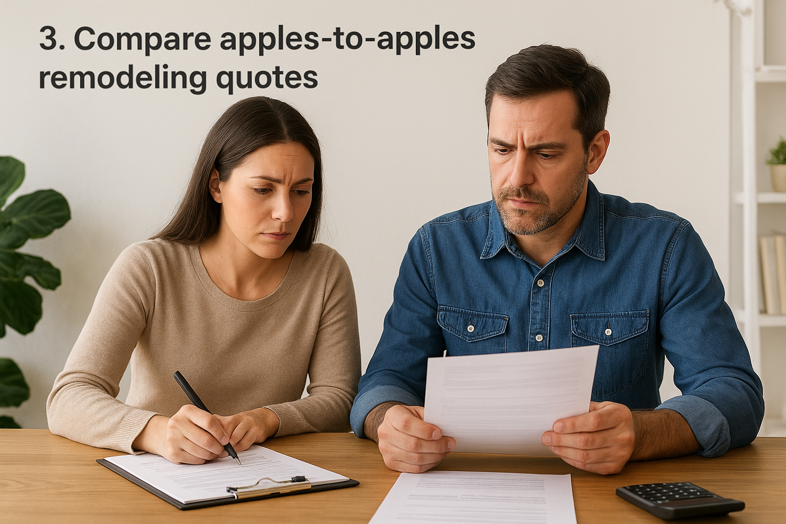 3. Compare apples-to-apples remodeling quotes