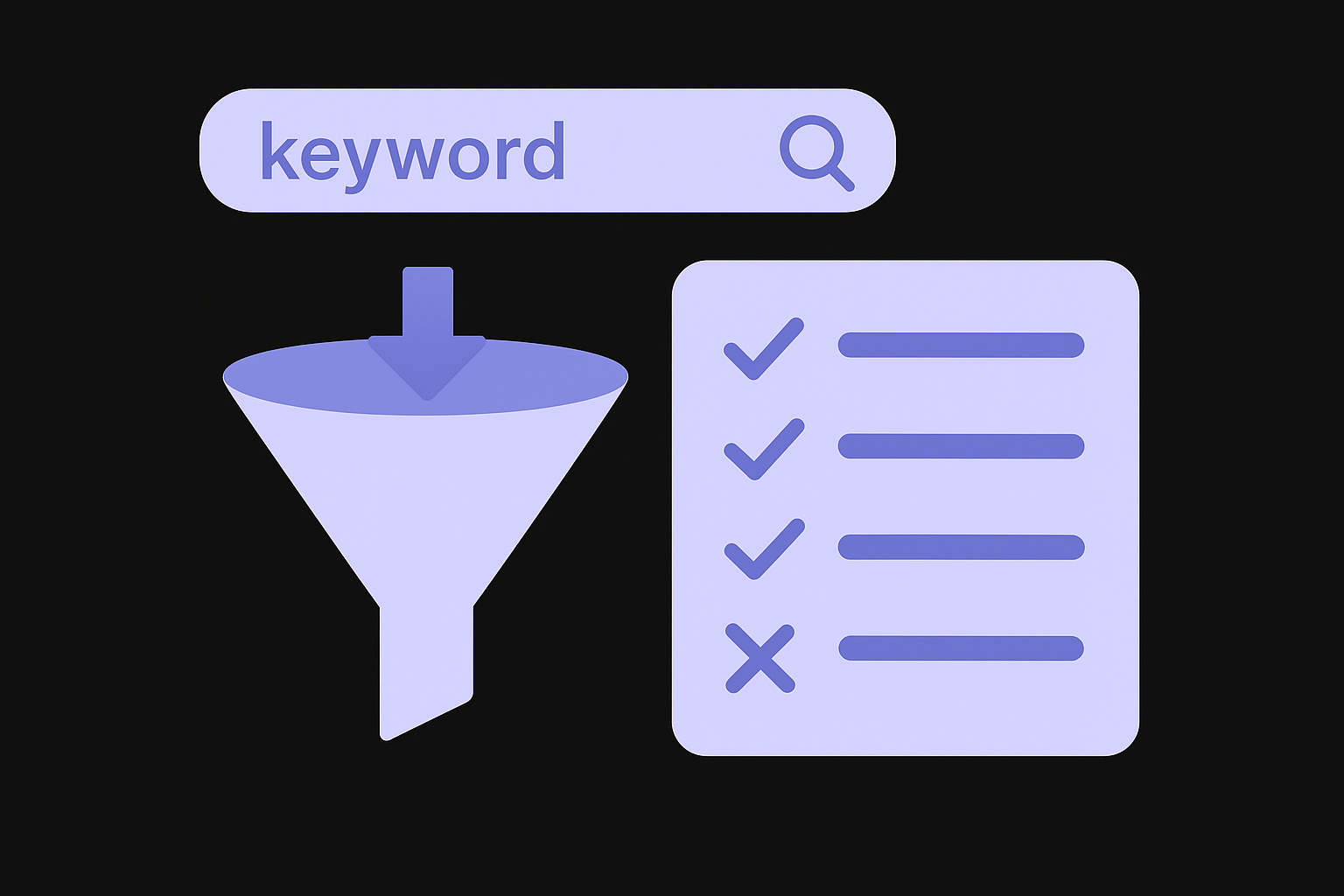 Keyword discovery depth and filtering options