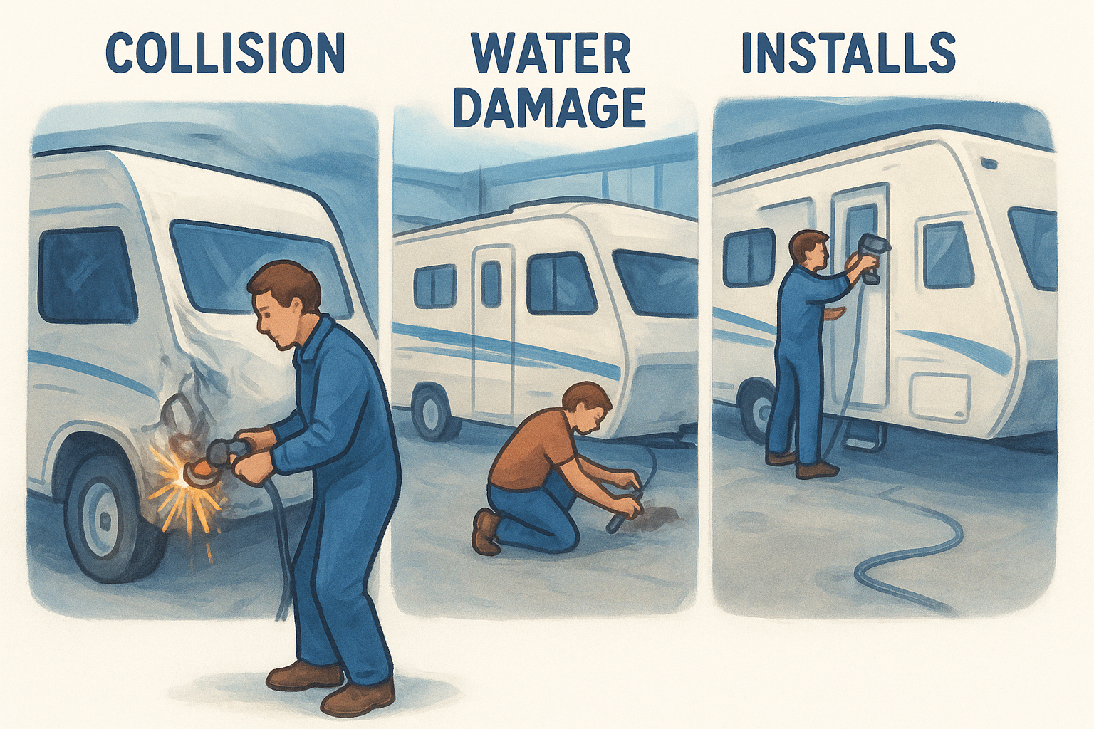 Best fit jobs such as collision, water damage, and installs